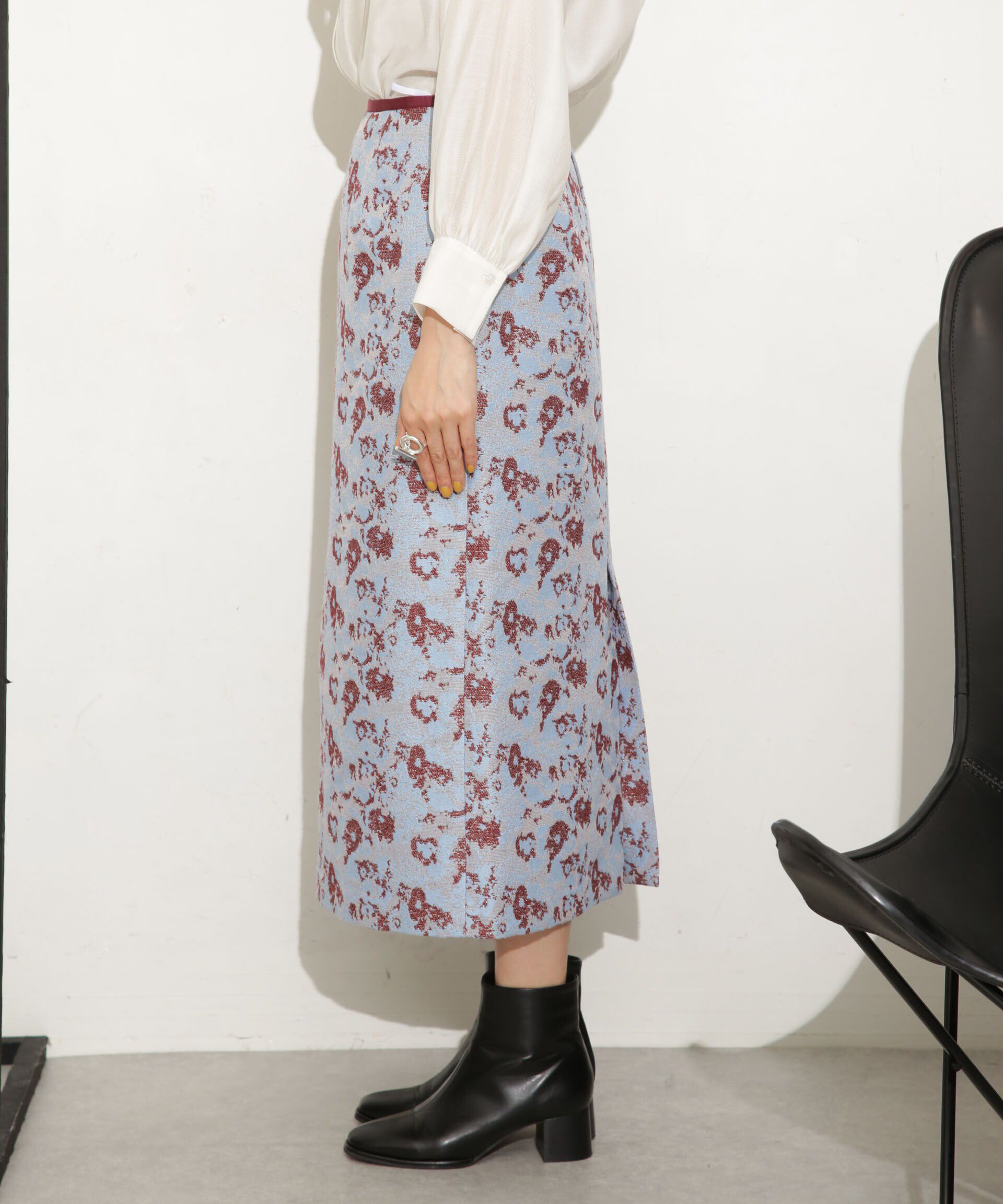 nano･universe「フラワージャカードタイトスカート」|スカート|