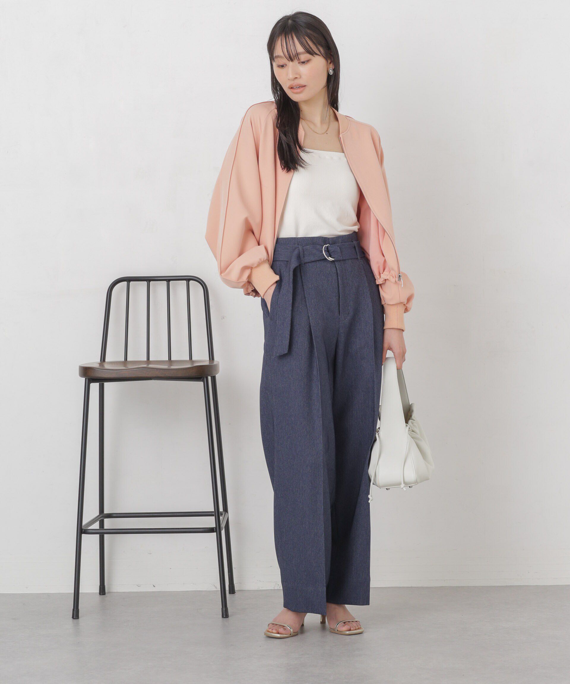 nano･universe「ダブルクロスリブブルゾン」|ブルゾン・スタジャン|