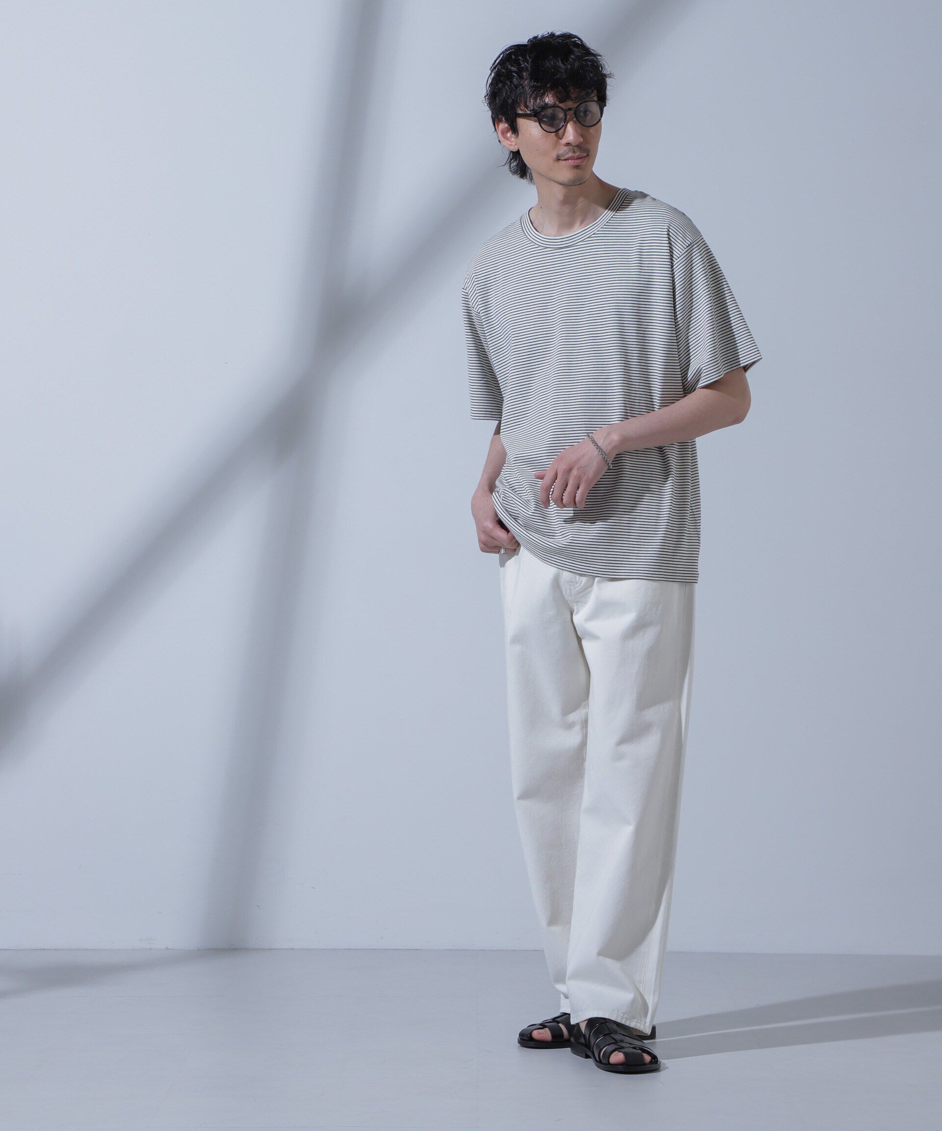 nano･universe「Anti Soaked(R)  汗染み防止 ピンボーダークルーネックTシャツ」|Tシャツ・カットソー|