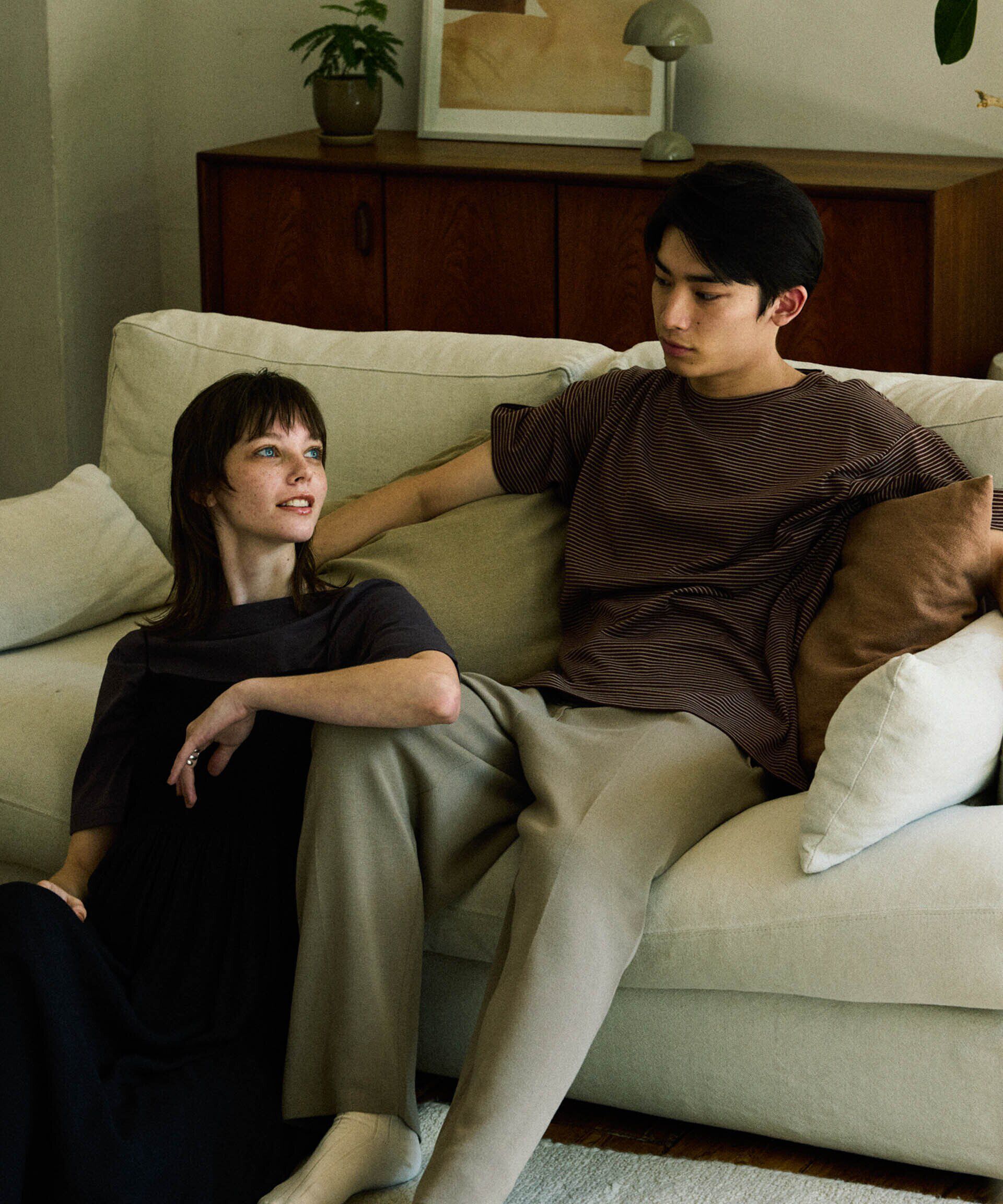 nano･universe「Anti Soaked(R)  汗染み防止 ピンボーダークルーネックTシャツ」|Tシャツ・カットソー|