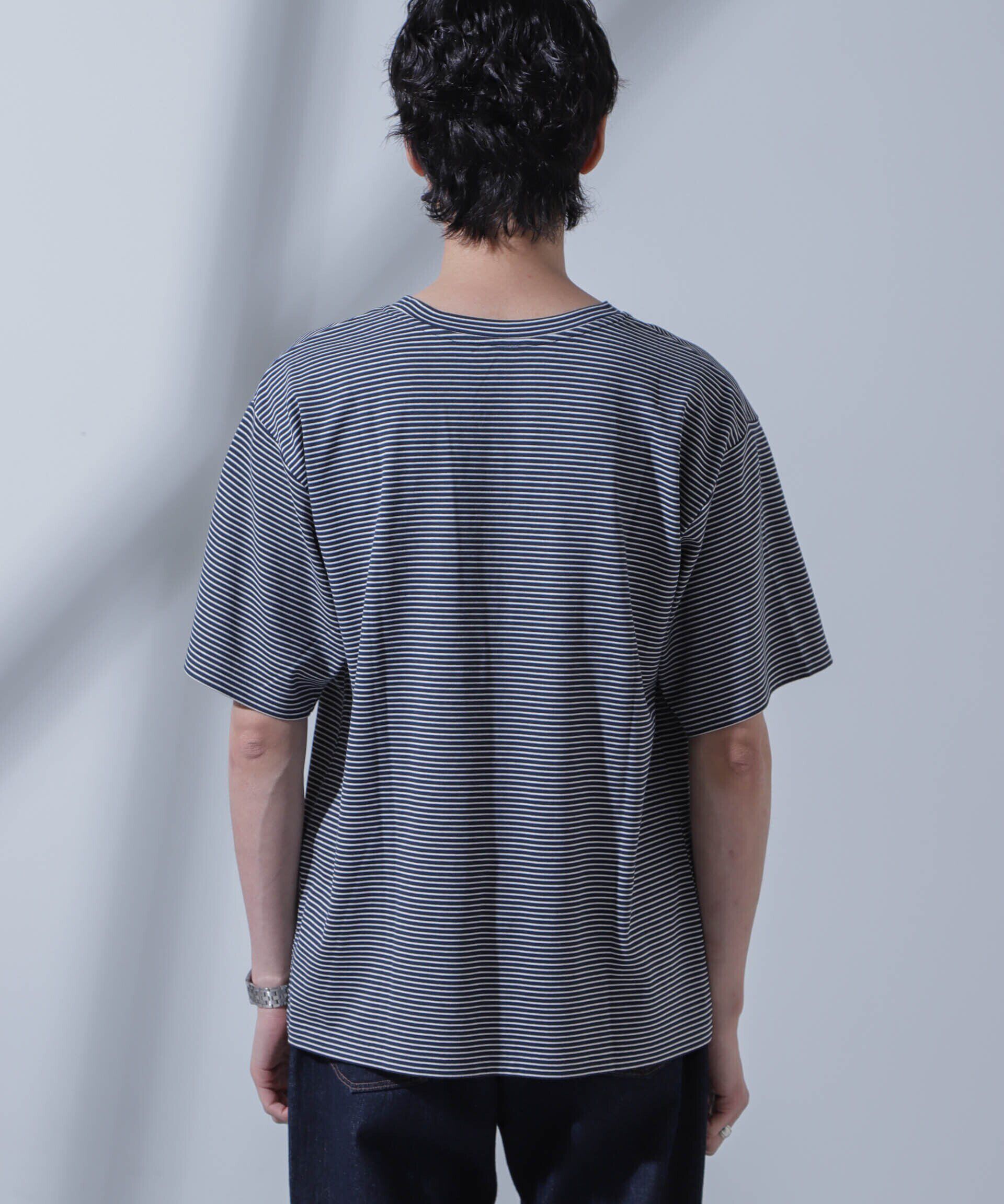 nano･universe「Anti Soaked(R)  汗染み防止 ピンボーダークルーネックTシャツ」|Tシャツ・カットソー|