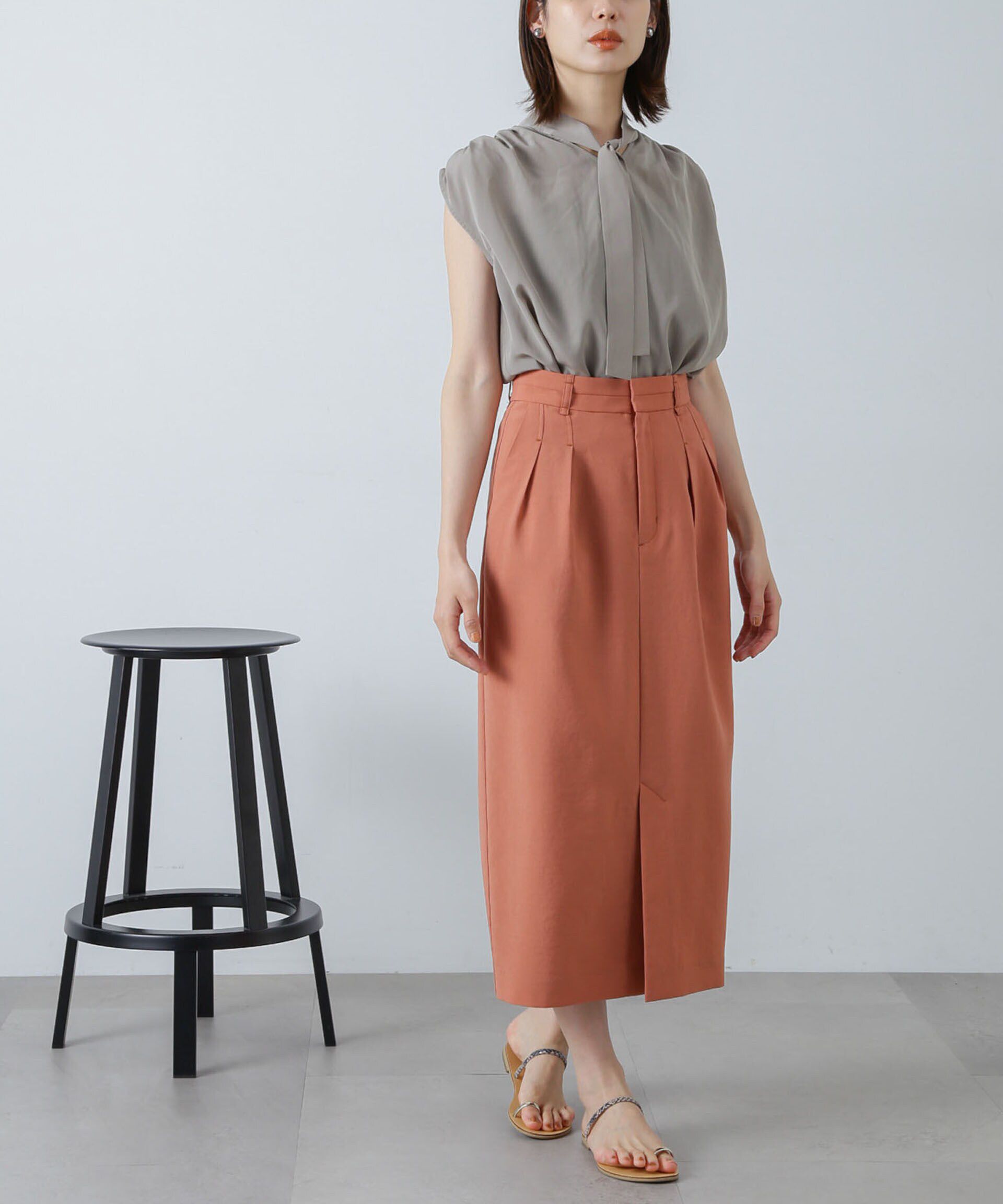 nano･universe「ショルダーギャザーボウタイブラウス」|シャツ・ブラウス|