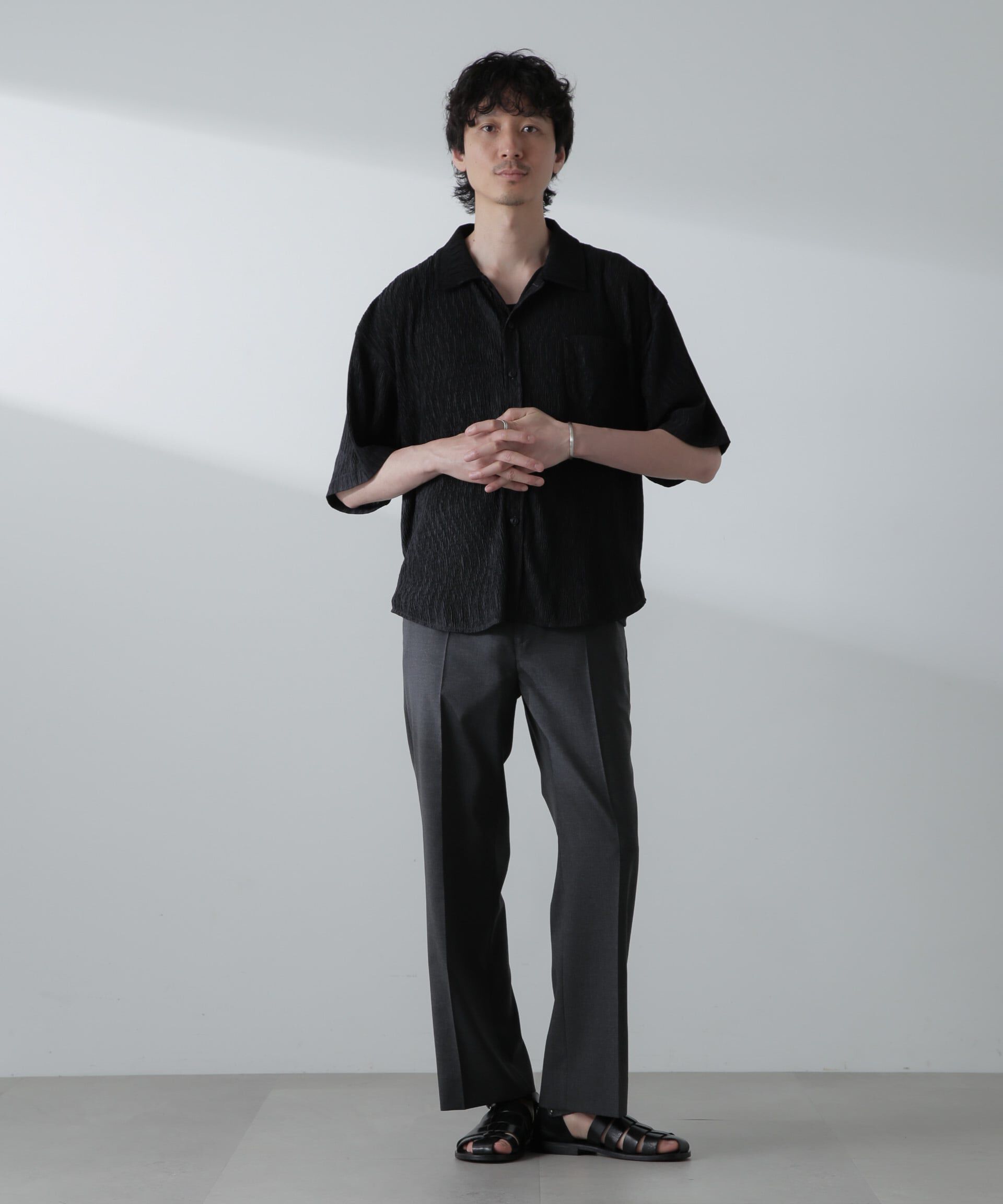 nano･universe「NORMANBROS別注スラッシュポケット楊柳シャツ 半袖」|シャツ・ブラウス|