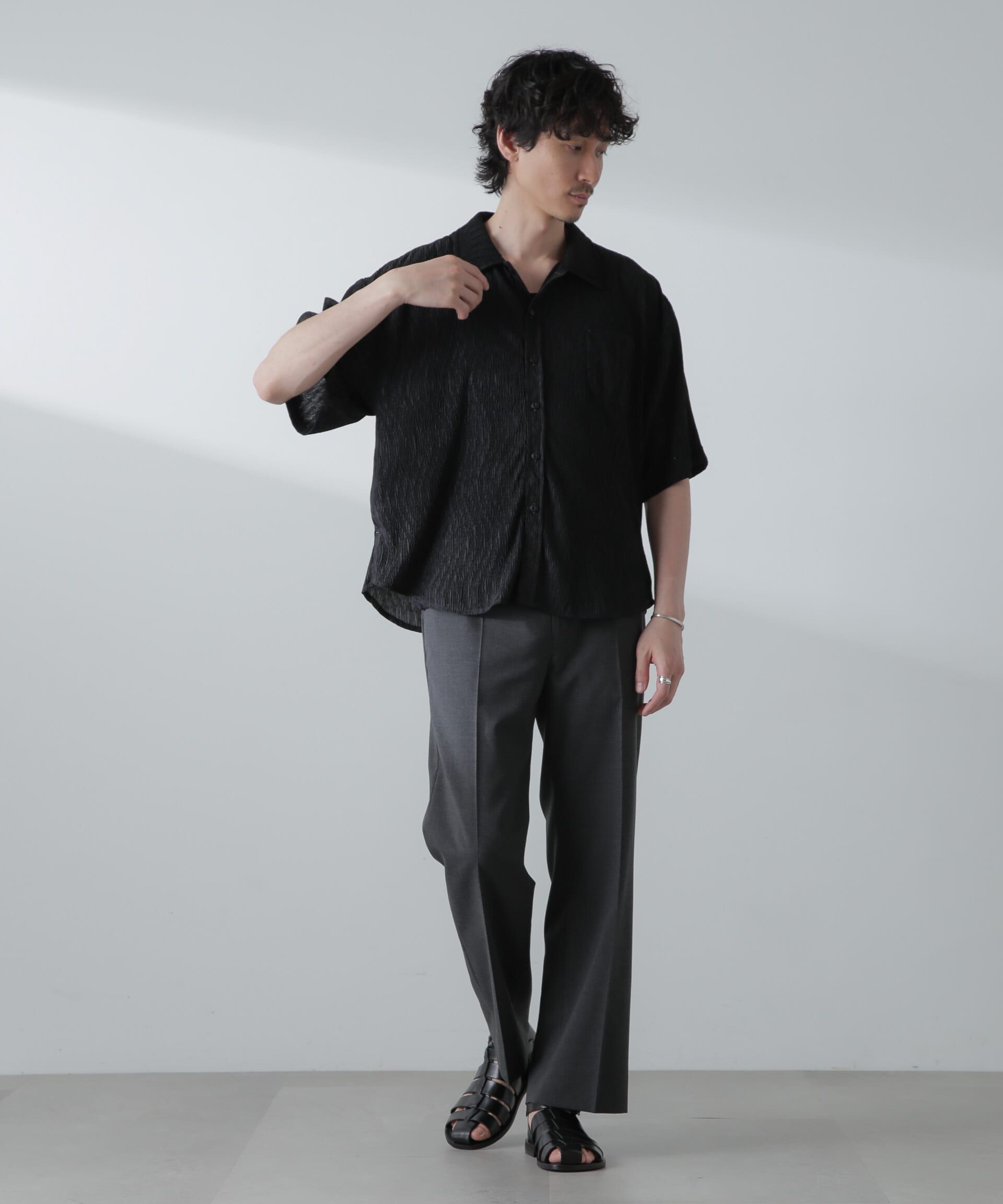 nano･universe「NORMANBROS別注スラッシュポケット楊柳シャツ 半袖」|シャツ・ブラウス|