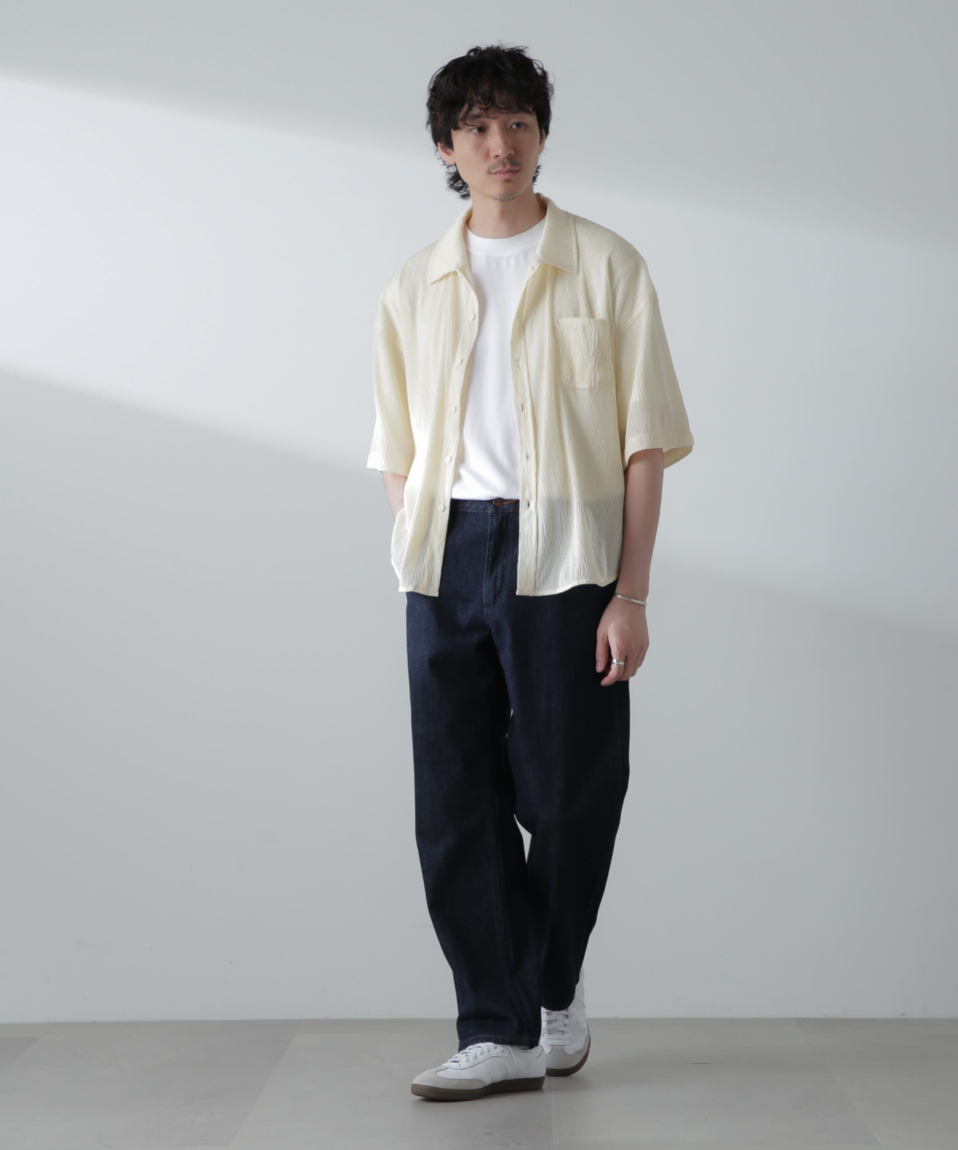 nano･universe「NORMANBROS別注スラッシュポケット楊柳シャツ 半袖」|シャツ・ブラウス|