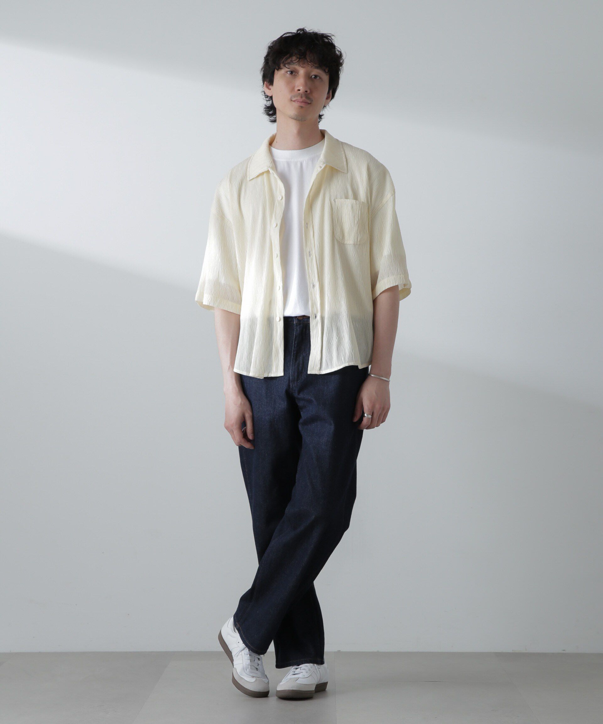 nano･universe「NORMANBROS別注スラッシュポケット楊柳シャツ 半袖」|シャツ・ブラウス|