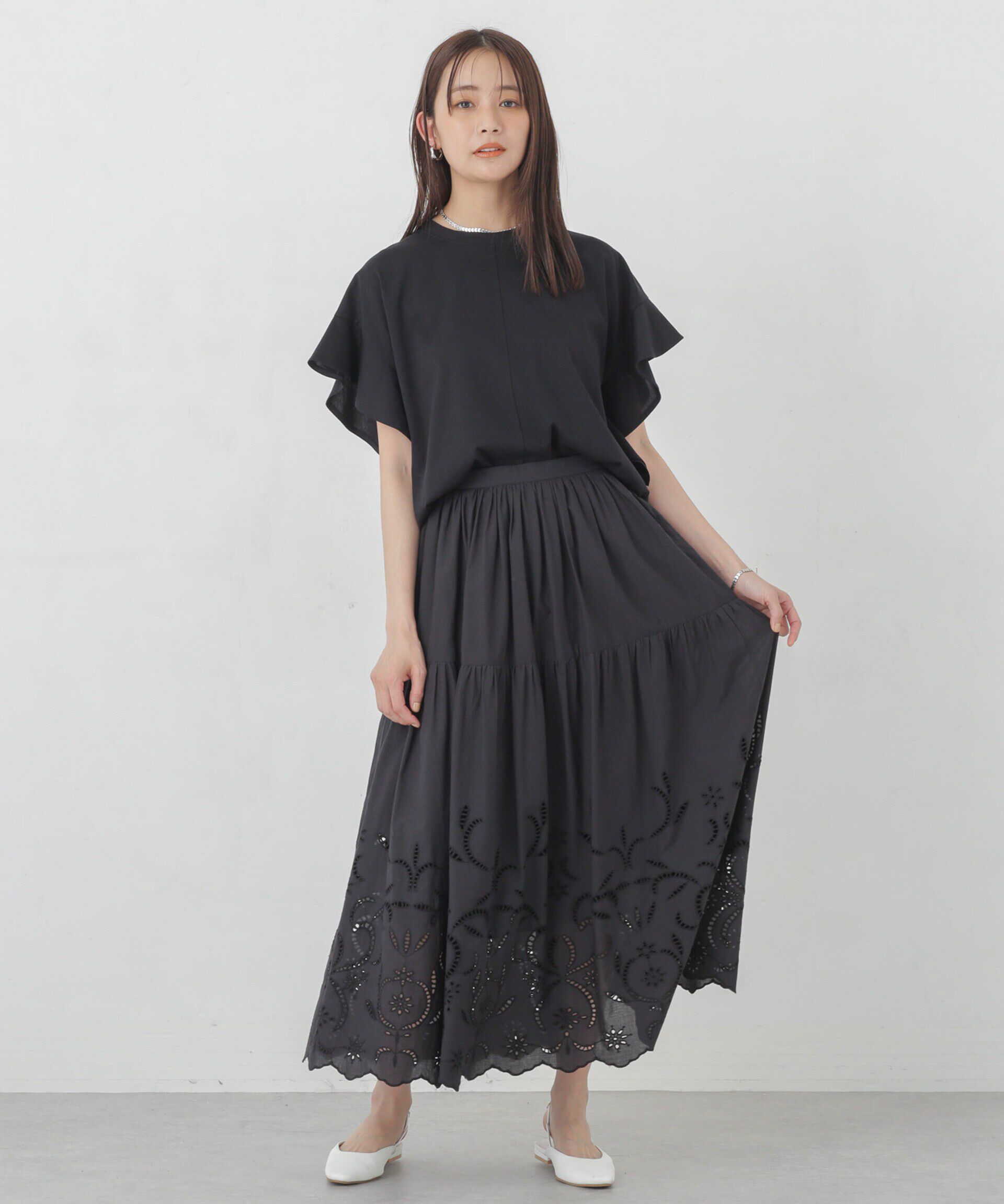 nano･universe「Polygiene フレアスリーブカットトップス」|Tシャツ・カットソー|