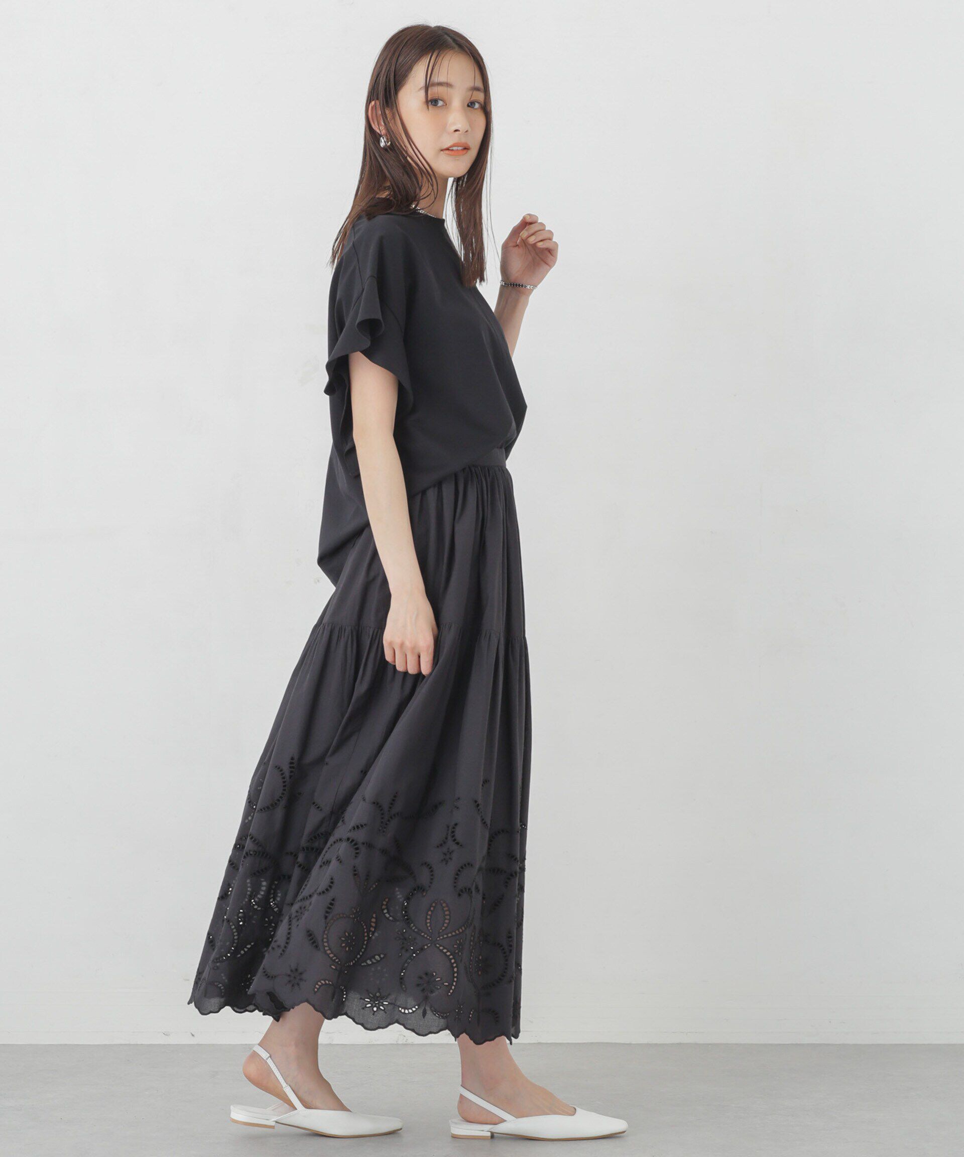 nano･universe「Polygiene フレアスリーブカットトップス」|Tシャツ・カットソー|