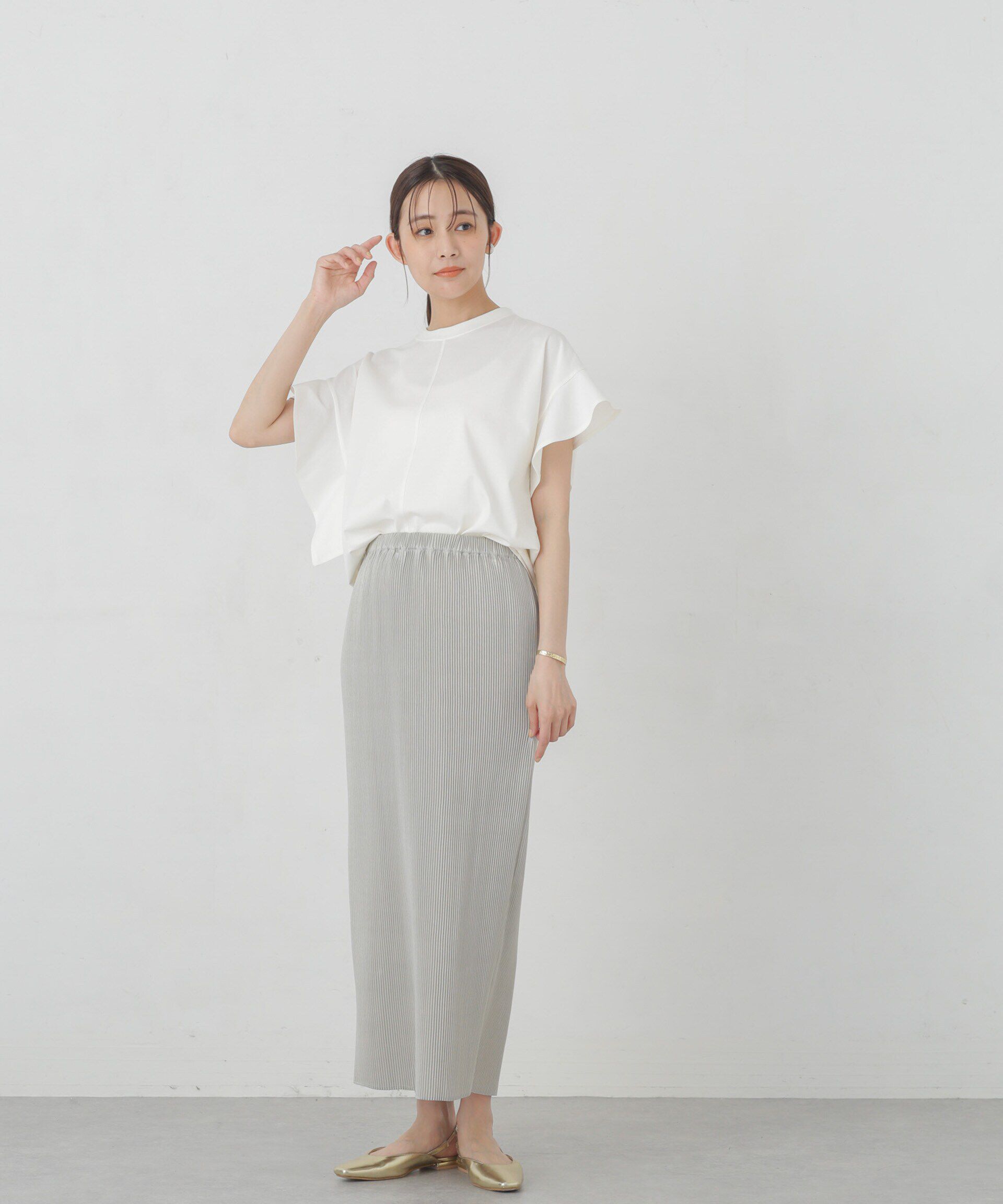 nano･universe「Polygiene フレアスリーブカットトップス」|Tシャツ・カットソー|