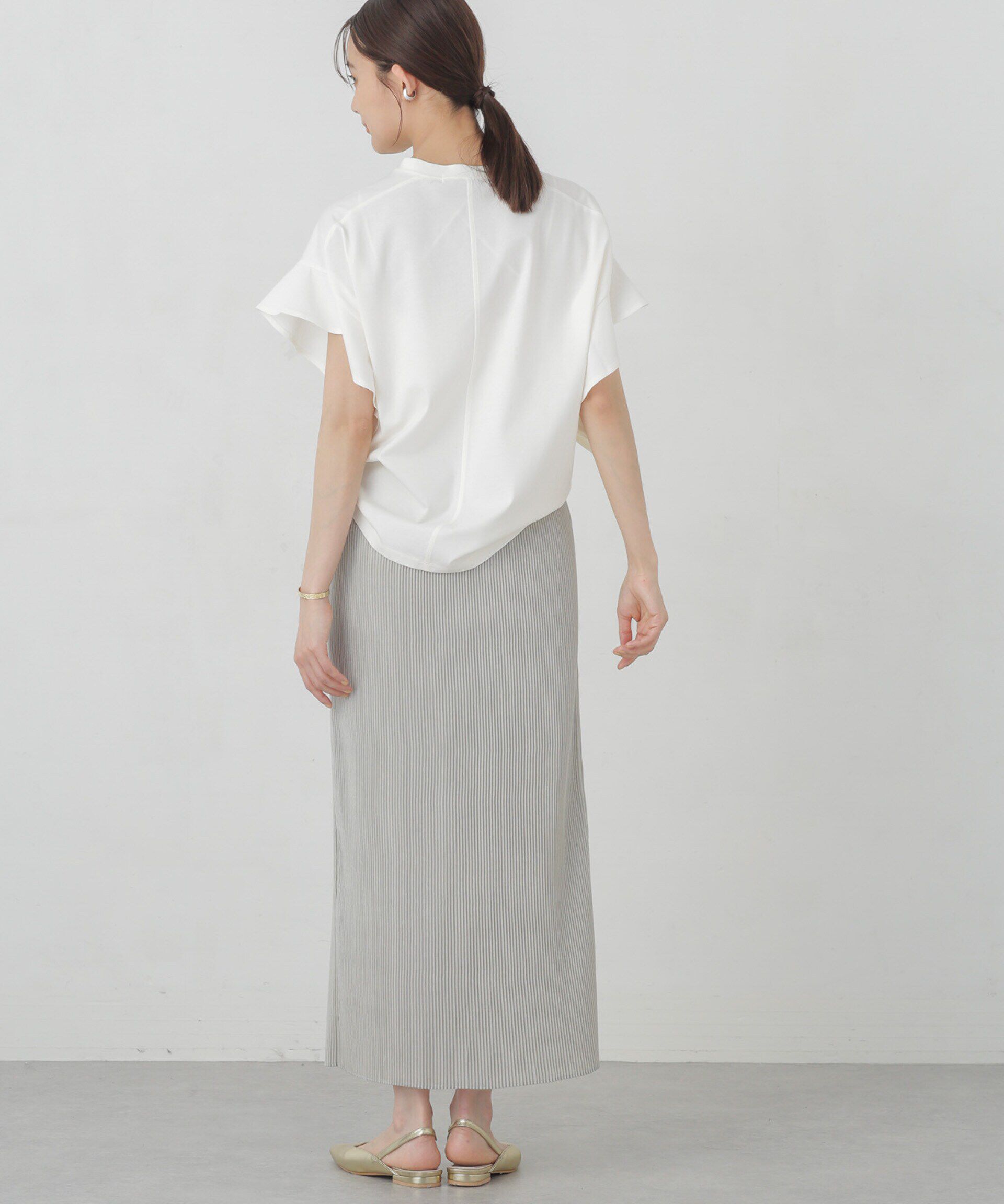 nano･universe「Polygiene フレアスリーブカットトップス」|Tシャツ・カットソー|