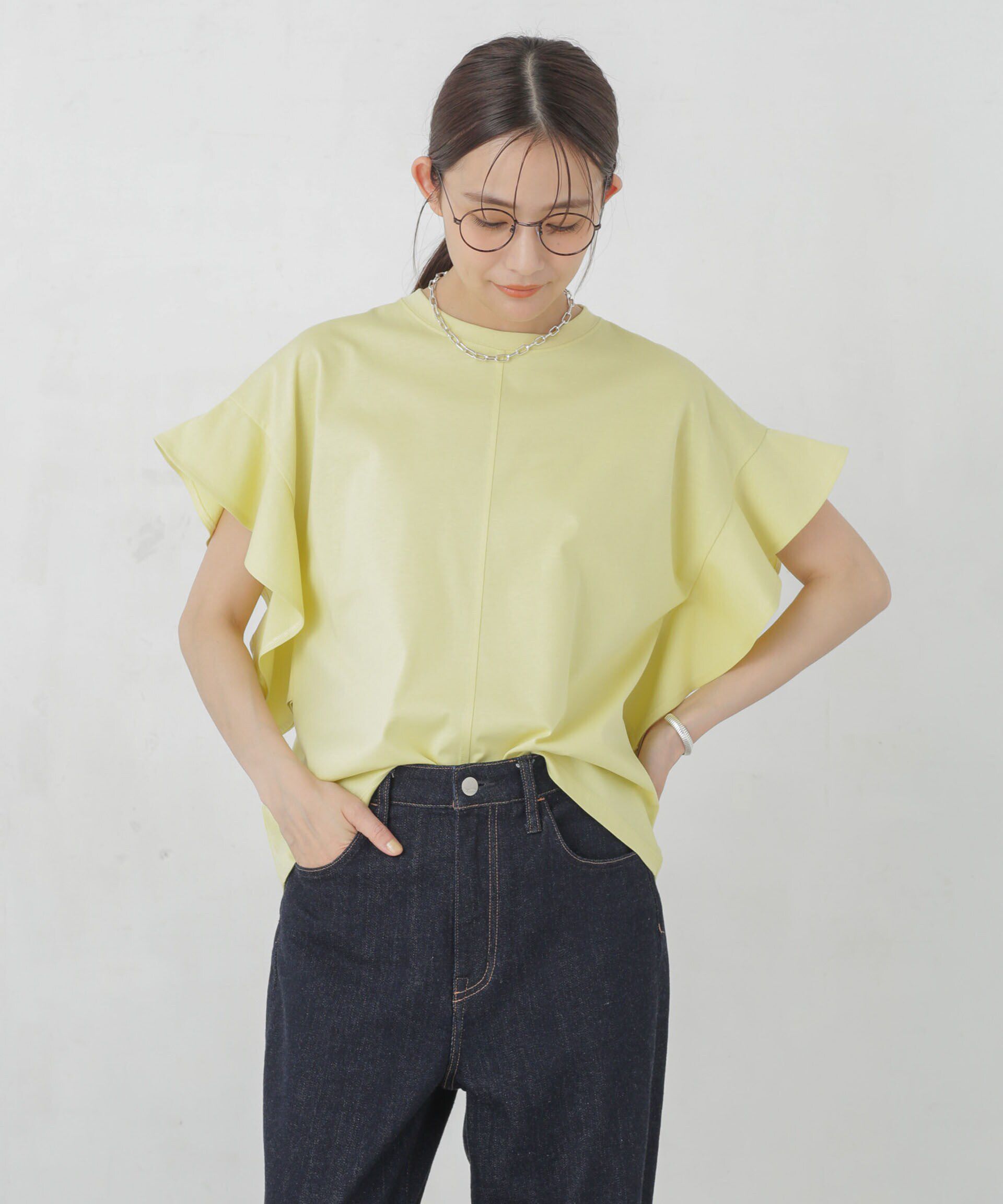 nano･universe「Polygiene フレアスリーブカットトップス」|Tシャツ・カットソー|