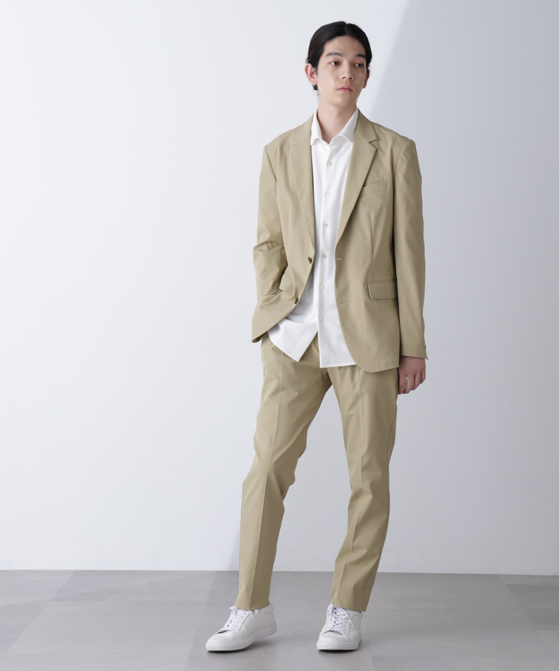 nano･universe「｢Damerino｣RE;NAPES(R) ツイルストレッチセットアップ 24AW」|スーツ|ベージュ