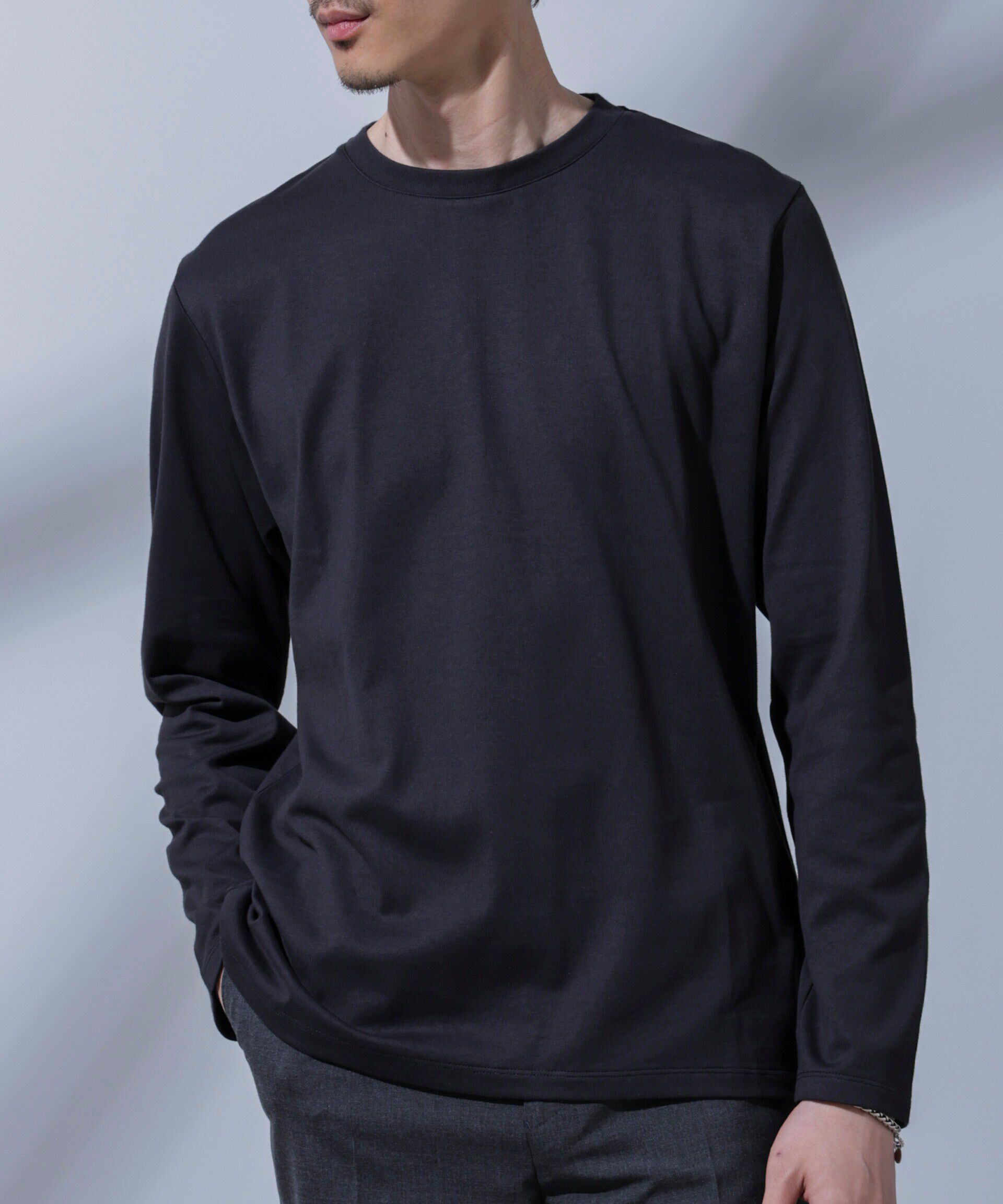 nano･universe「Anti Soaked(R)汗染み防止 クルーネックTシャツ 長袖」|Tシャツ・カットソー|