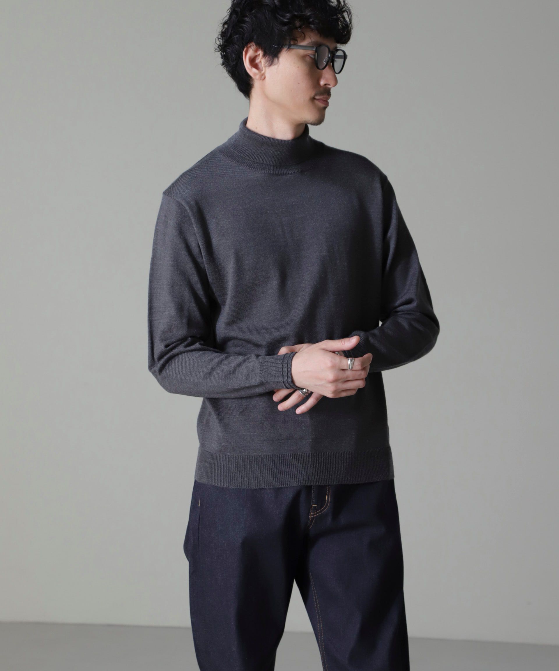 nano･universe「タスマニアミックスタートルニット」|ニット・セーター|