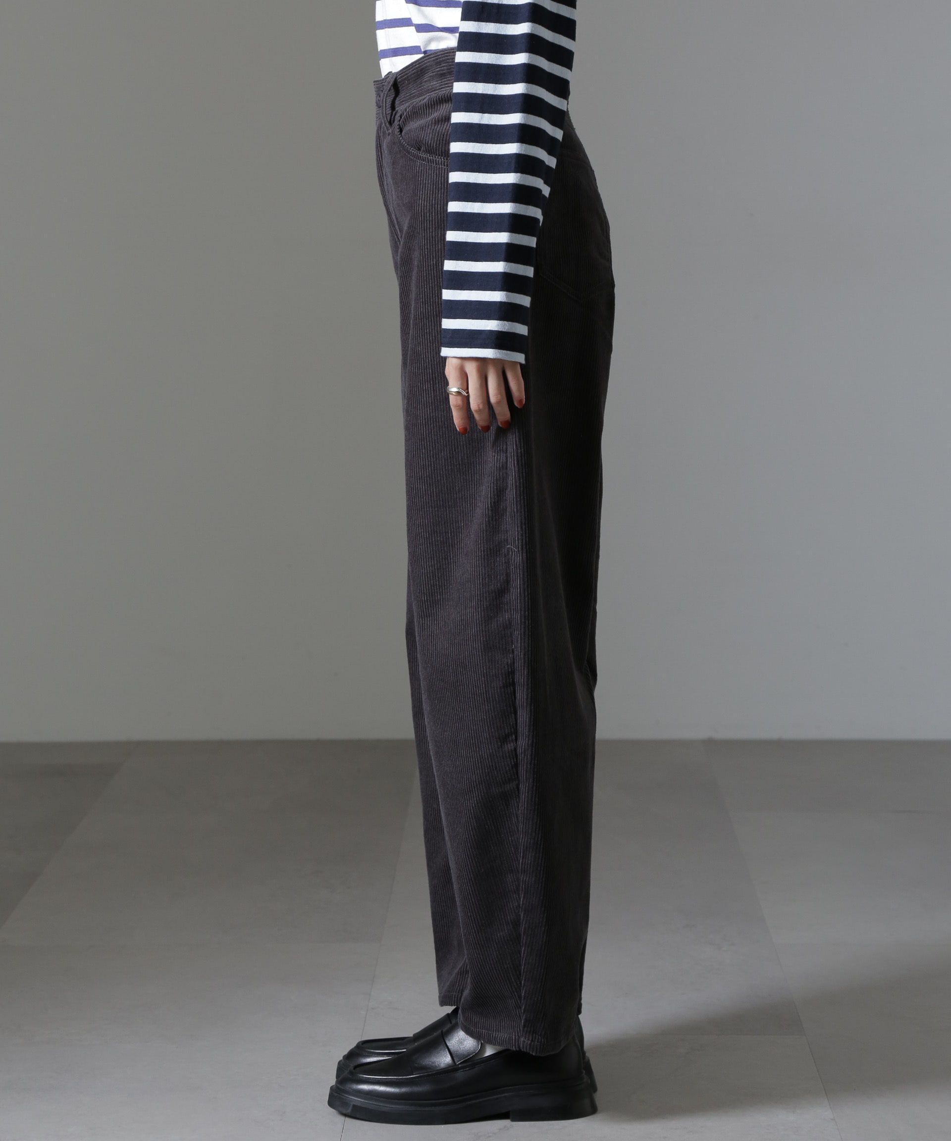 nano･universe「コーデュロイワイドカーブパンツ（セットアップ可）」|チノ|