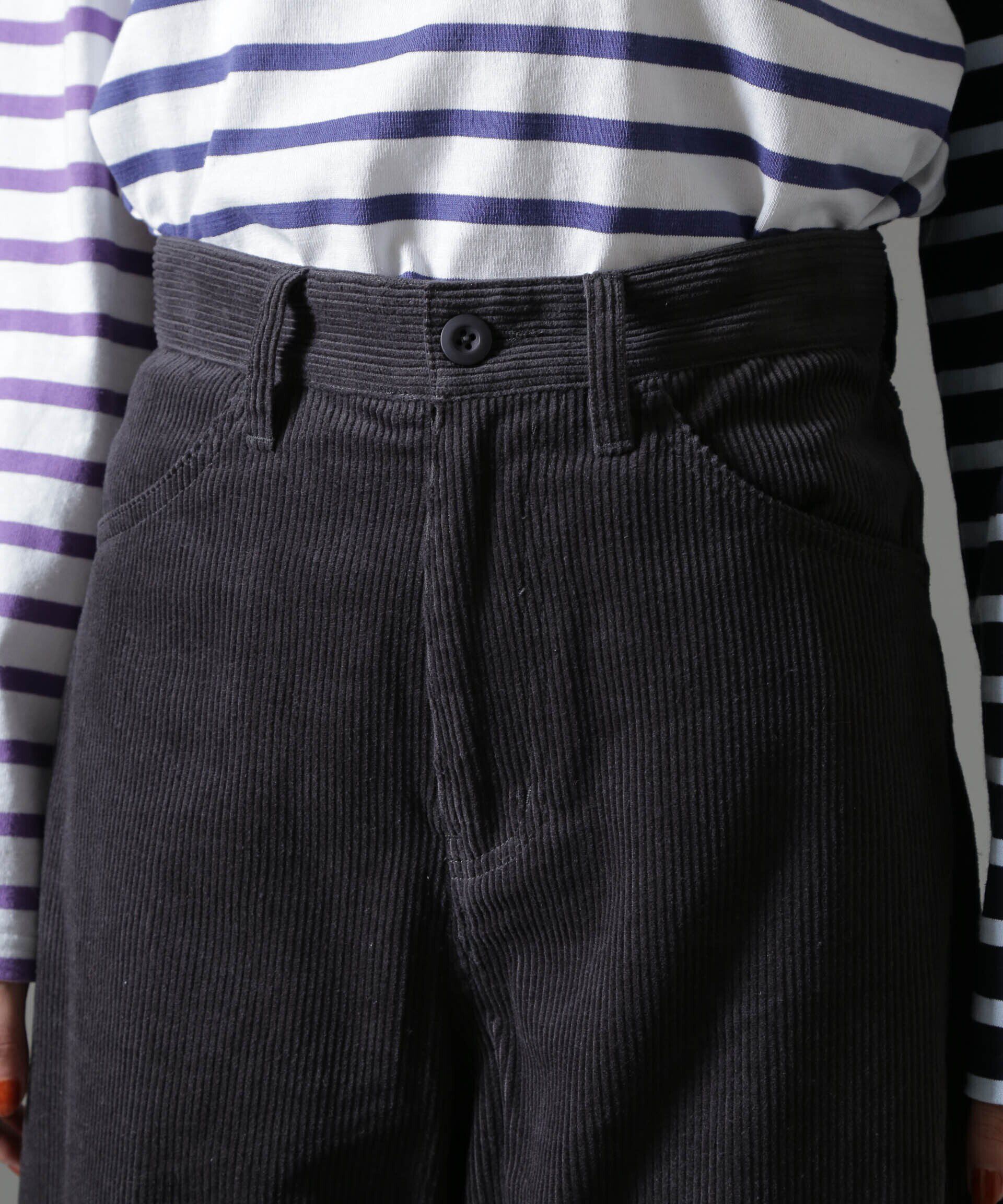 nano･universe「コーデュロイワイドカーブパンツ（セットアップ可）」|チノ|