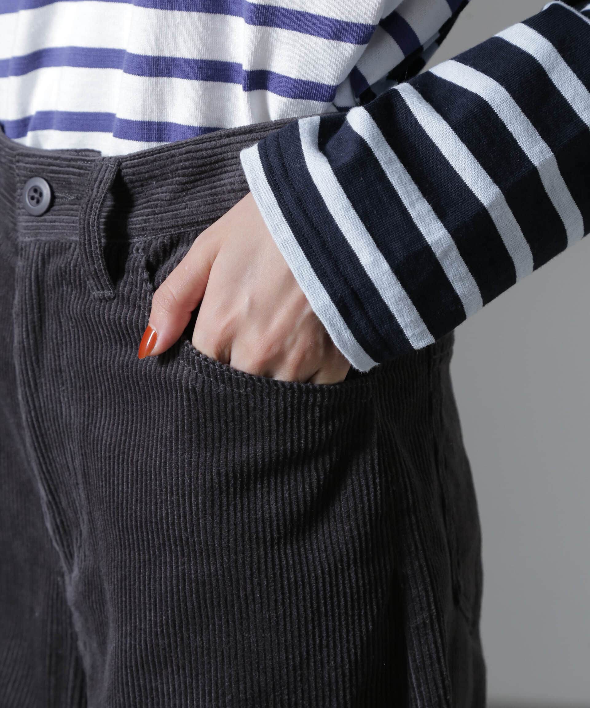 nano･universe「コーデュロイワイドカーブパンツ（セットアップ可）」|チノ|