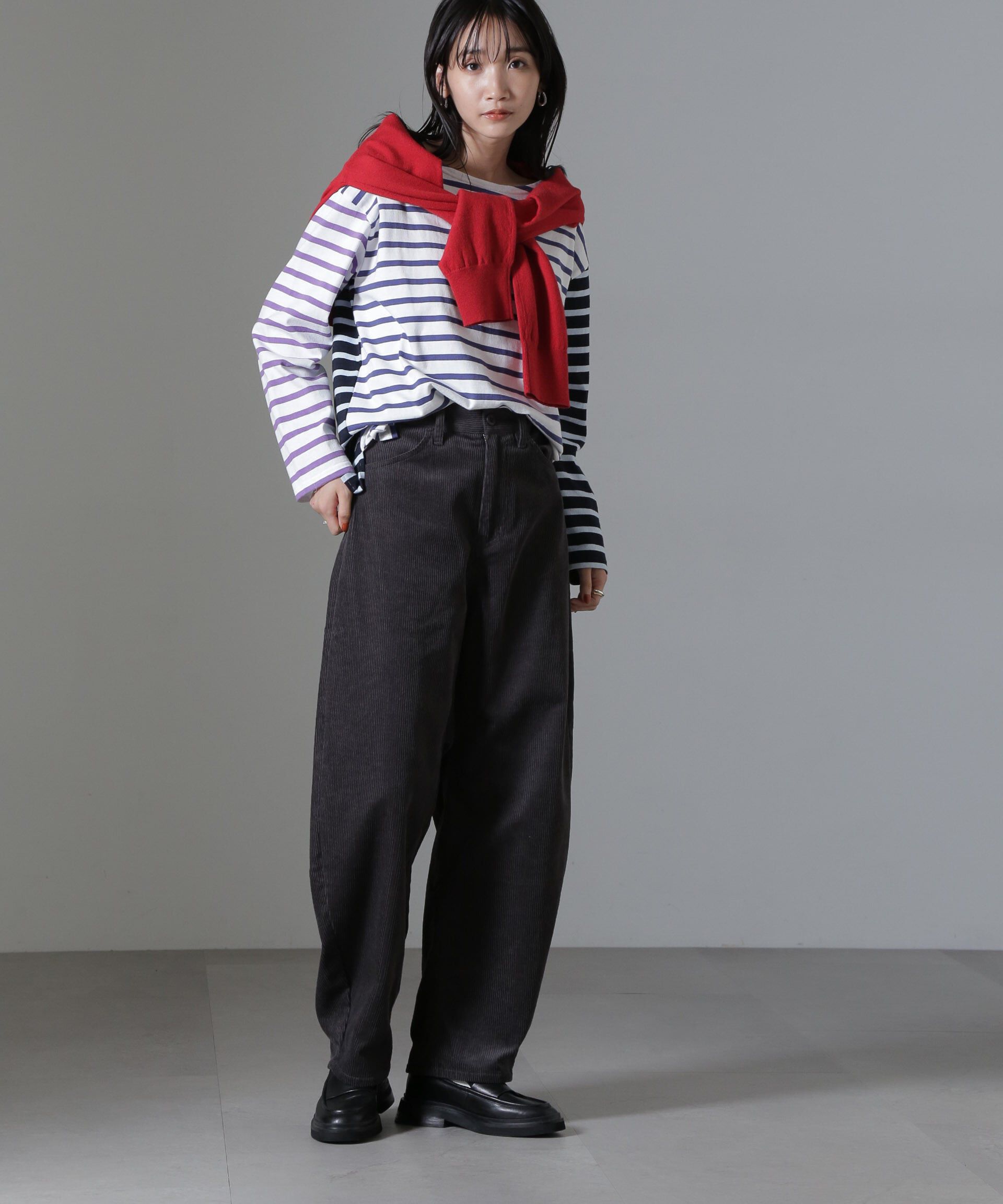 nano･universe「コーデュロイワイドカーブパンツ（セットアップ可）」|チノ|