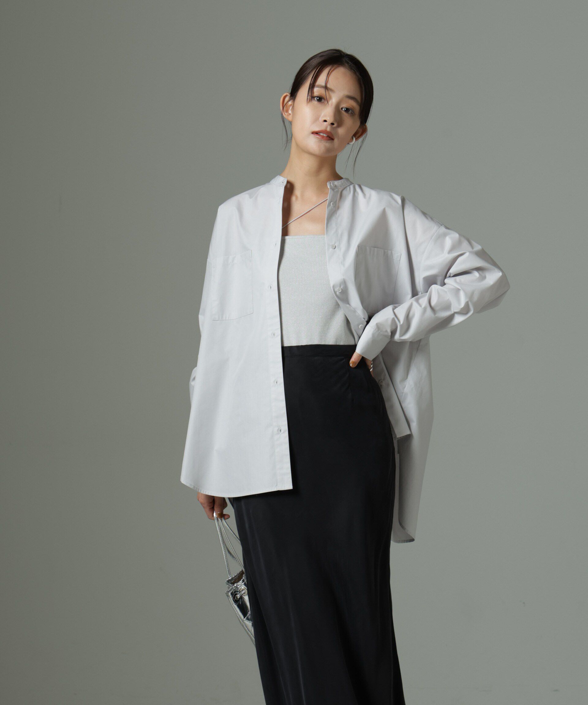 nano･universe「スタンドカラーシャツ」|シャツ・ブラウス|