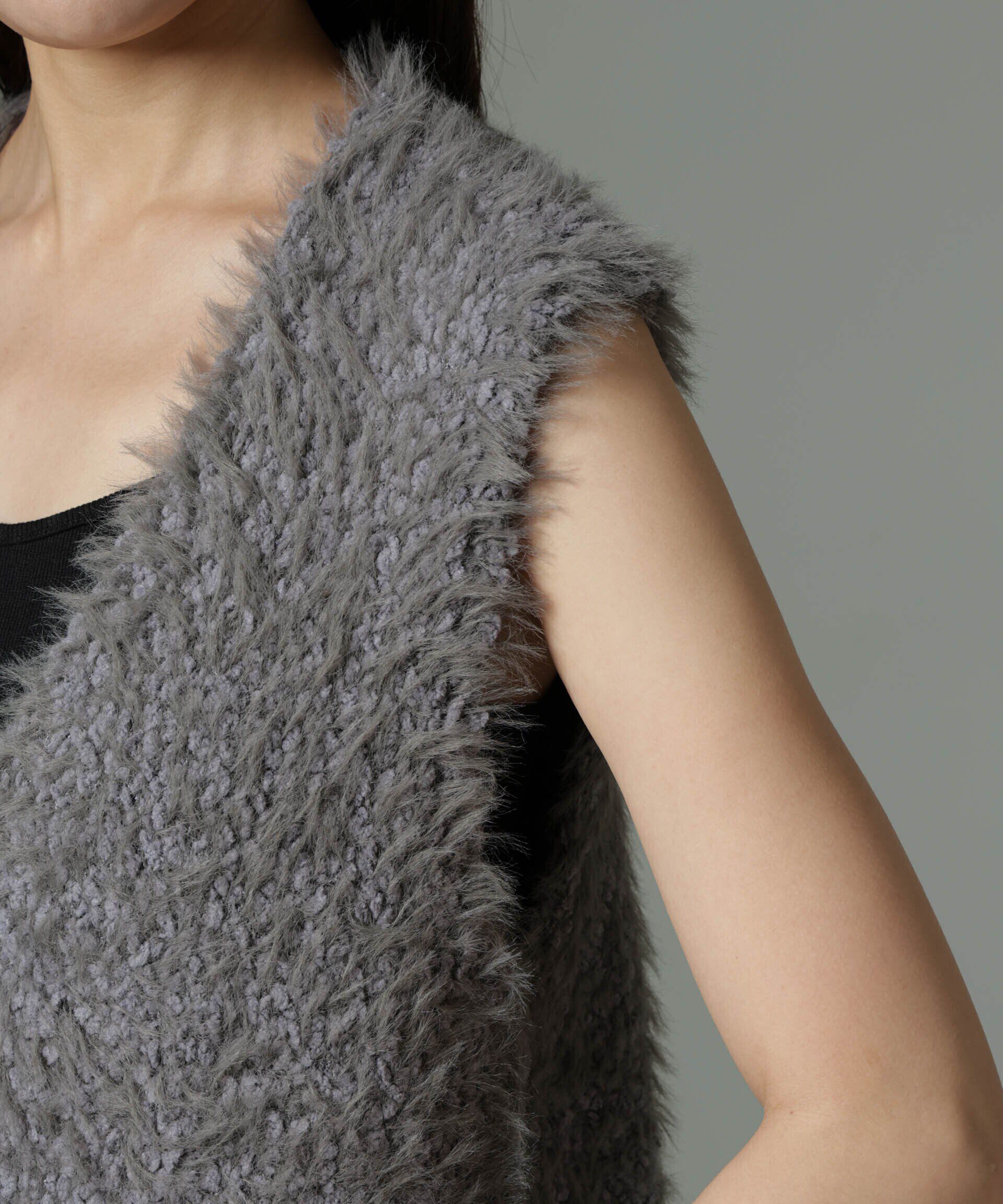 nano･universe「ファンシーシャギーニットベスト」|ニット・セーター|