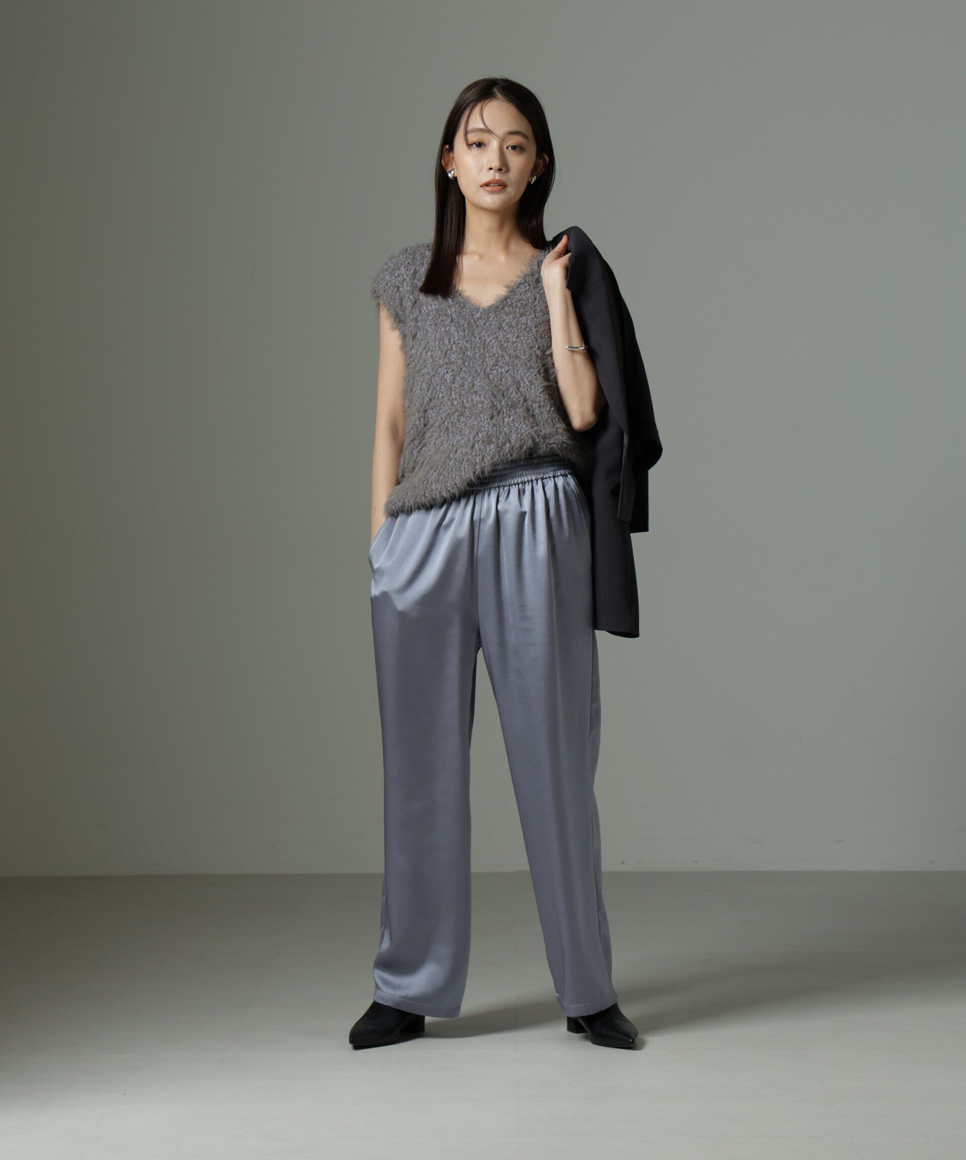 nano･universe「ファンシーシャギーニットベスト」|ニット・セーター|