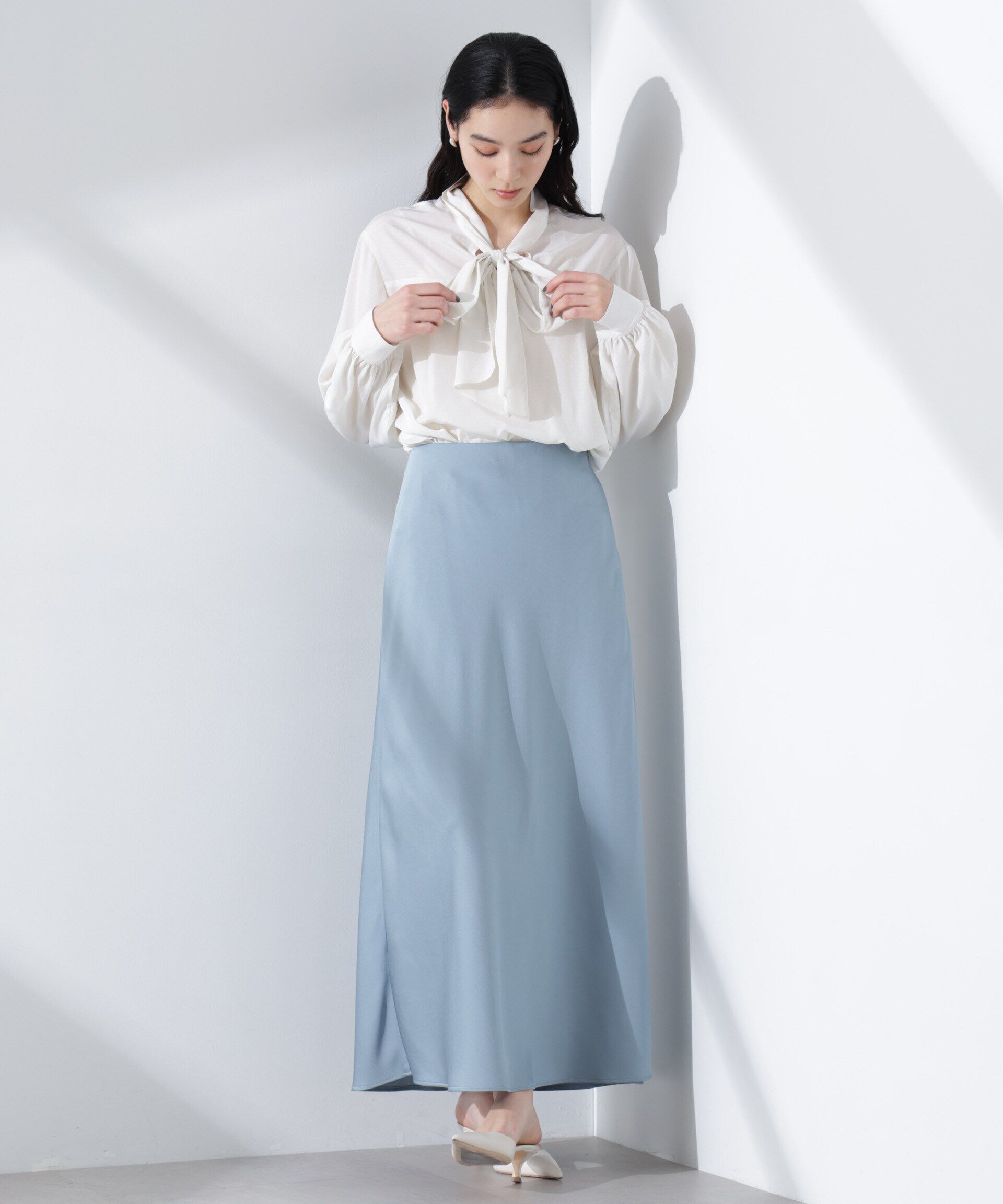 nano･universe「前後2WAYボウタイブラウス」|シャツ・ブラウス|