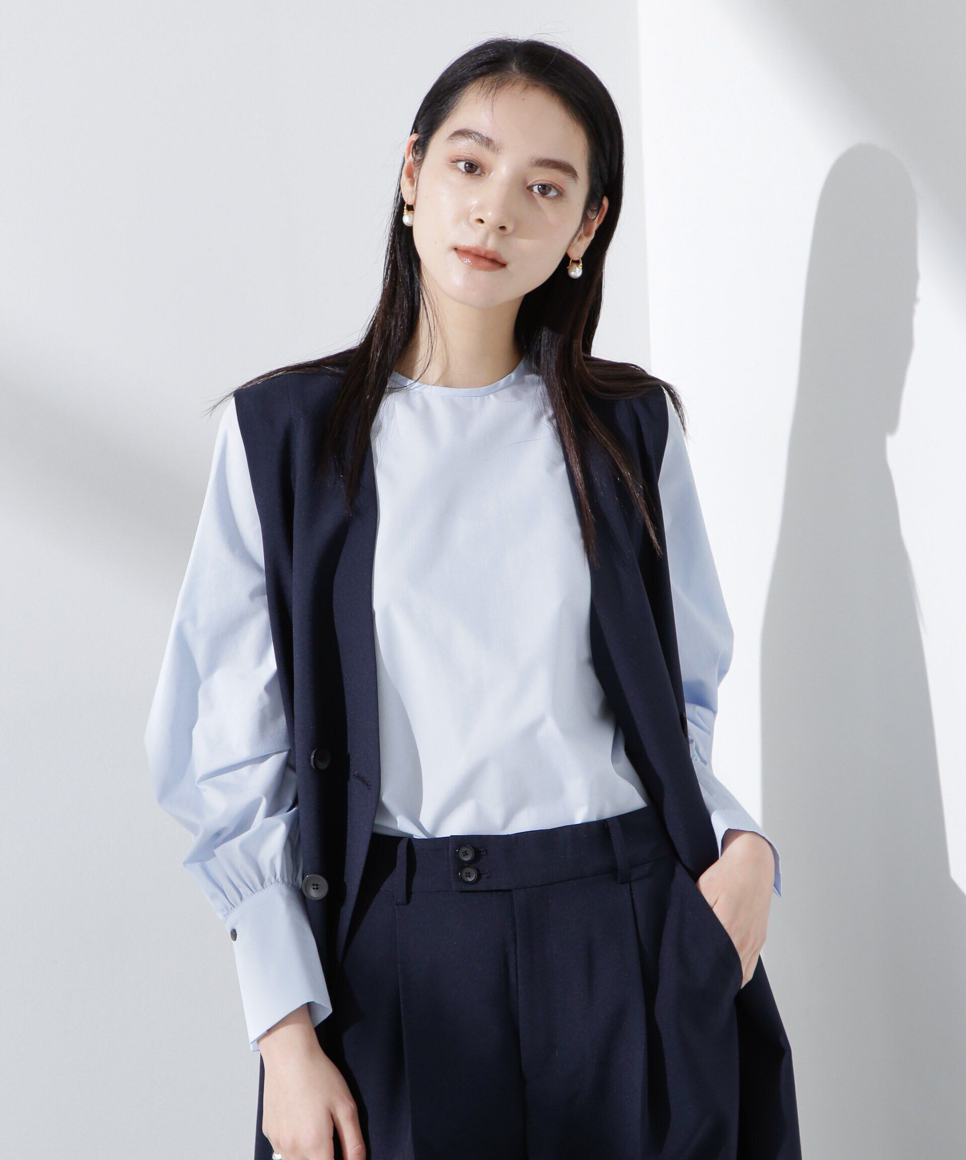 nano･universe「タイプライターボリュームスリーブブラウス」|シャツ・ブラウス|