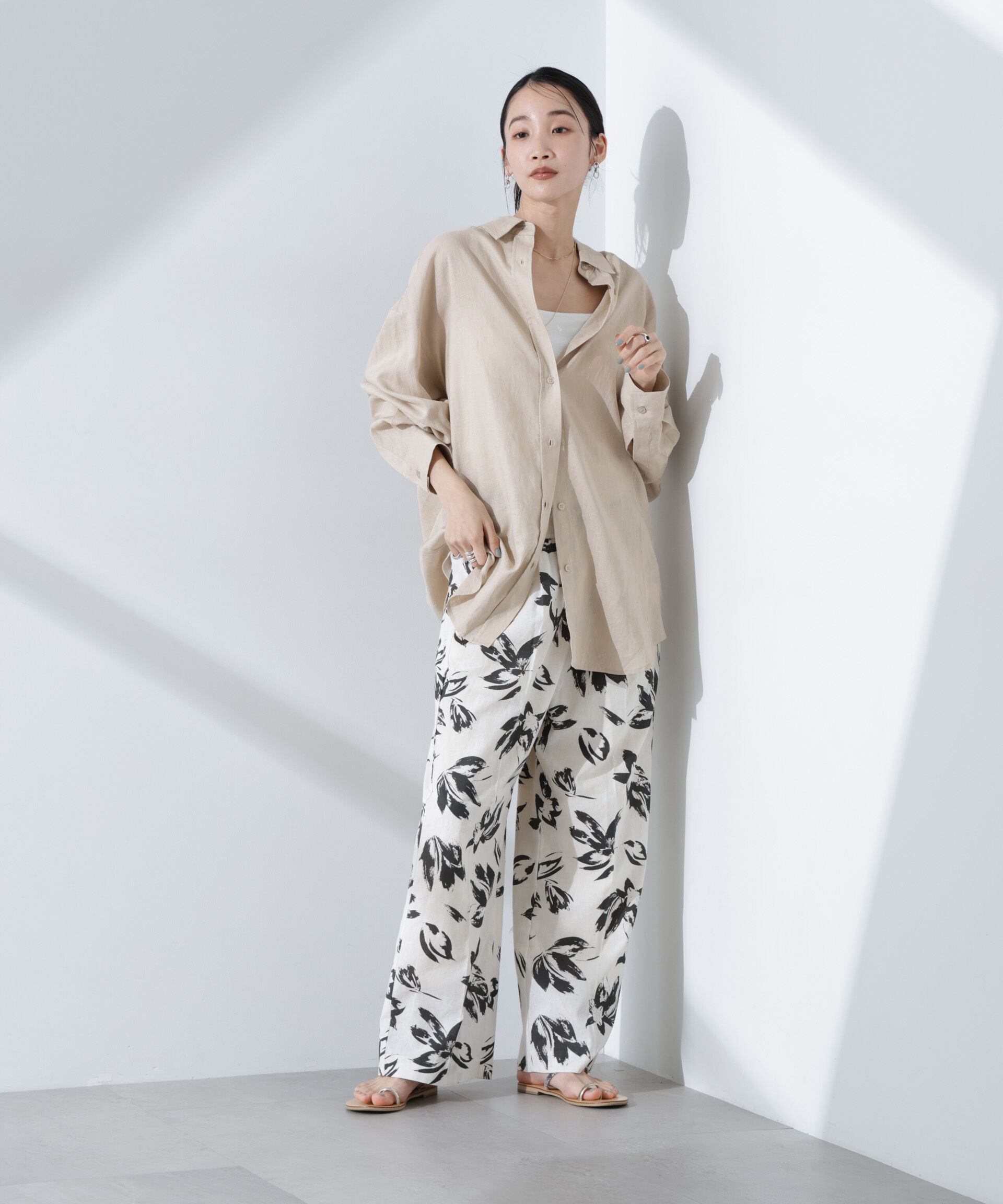 nano･universe「Anti Smell Linen ベーシックワイドシャツ」|シャツ・ブラウス|