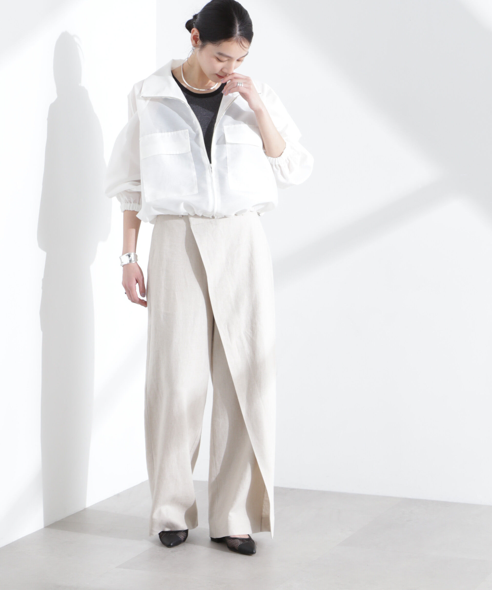 nano･universe「スパンオーガンジーブルゾン」|ブルゾン・スタジャン|