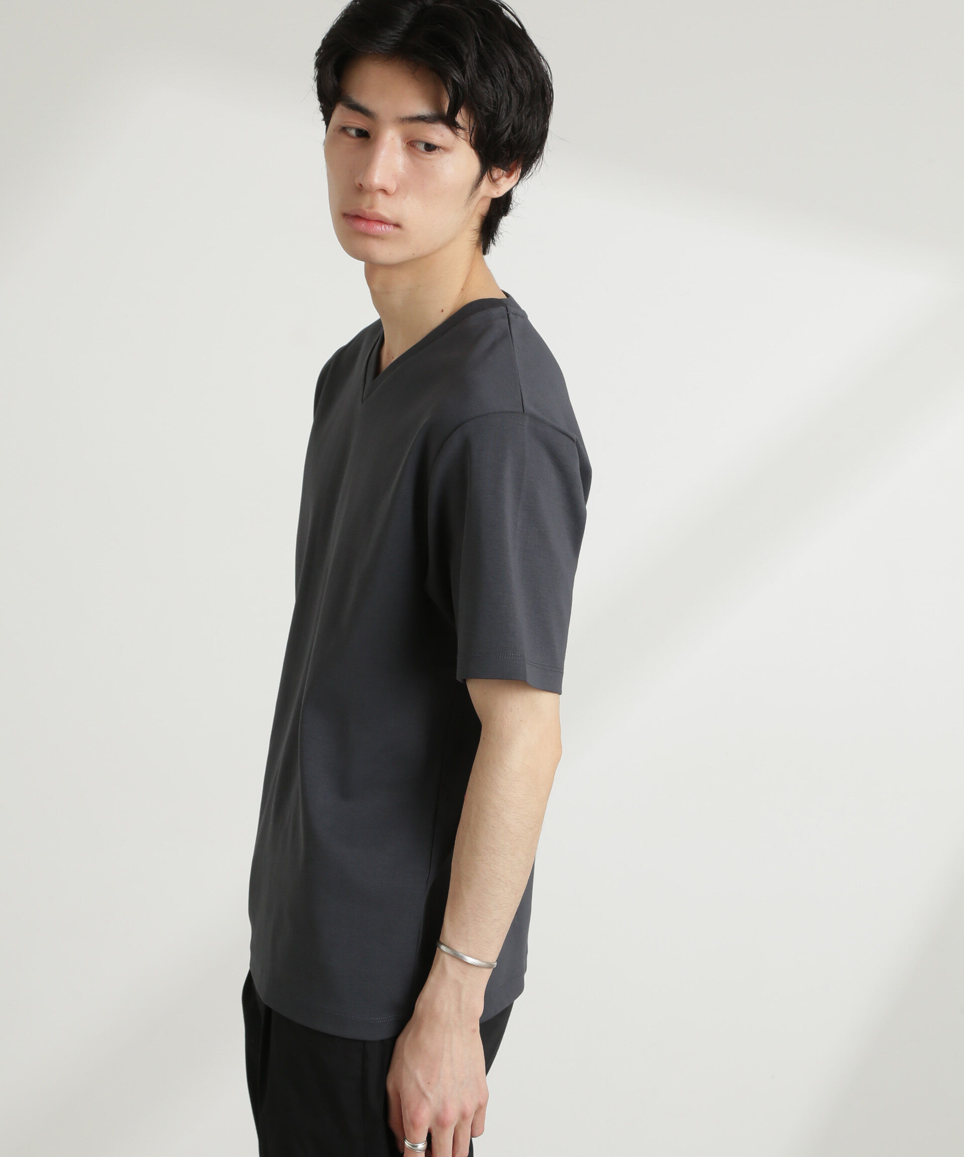 nano･universe「ダブルスムースVネックTシャツ 半袖」|Tシャツ・カットソー|