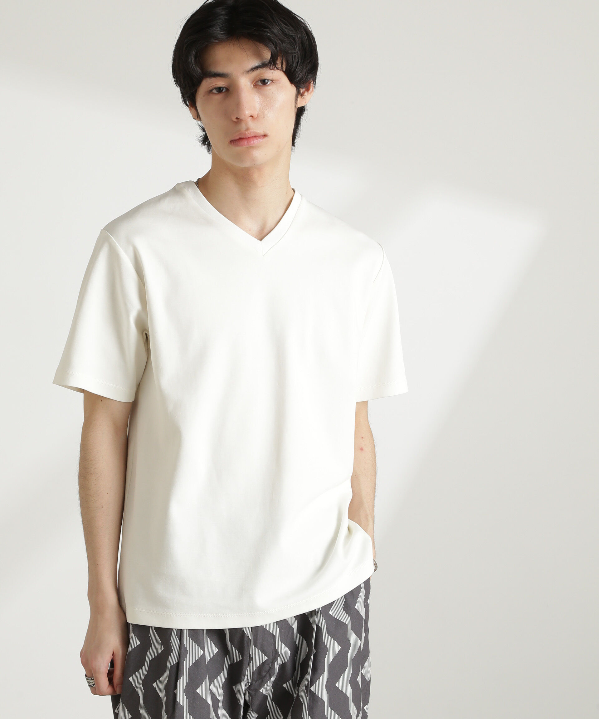 nano･universe「ダブルスムースVネックTシャツ 半袖」|Tシャツ・カットソー|