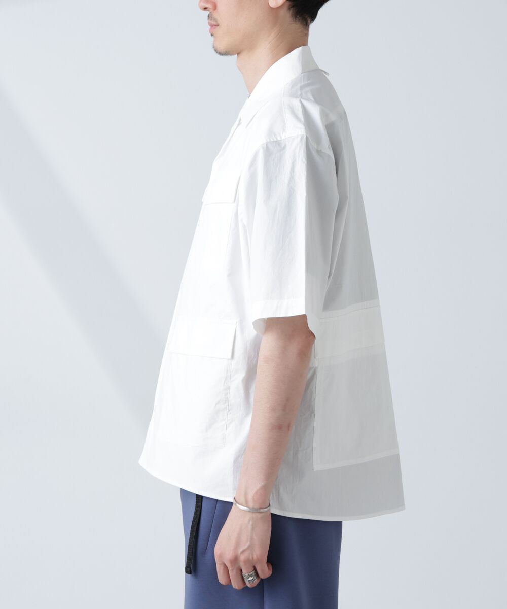 nano･universe「「NJ/CLUB」 ユーティリティマルチポケットシャツ 半袖」|シャツ・ブラウス|