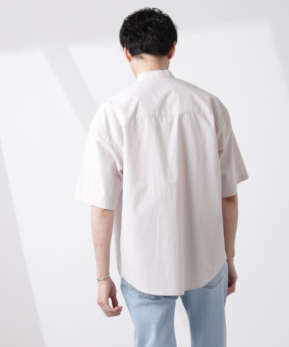 nano･universe「「大人のワイドシャツ」バンドカラー 半袖」|シャツ・ブラウス|