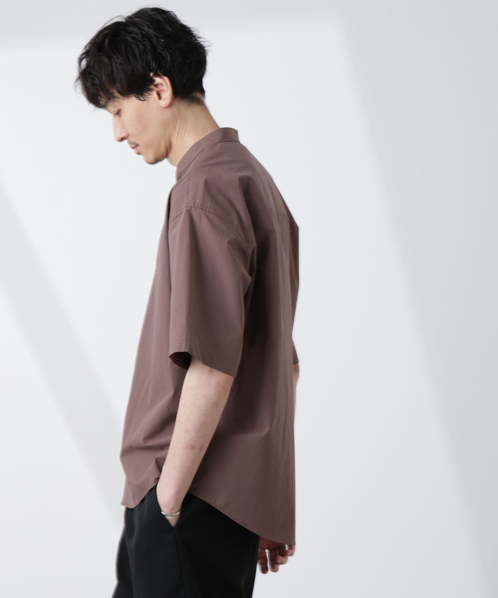 nano･universe「「大人のワイドシャツ」バンドカラー 半袖」|シャツ・ブラウス|