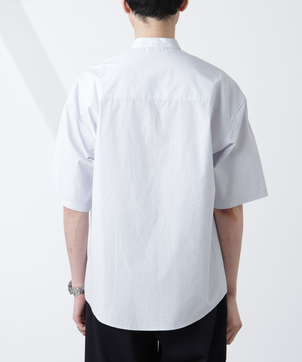 nano･universe「「大人のワイドシャツ」バンドカラー 半袖」|シャツ・ブラウス|