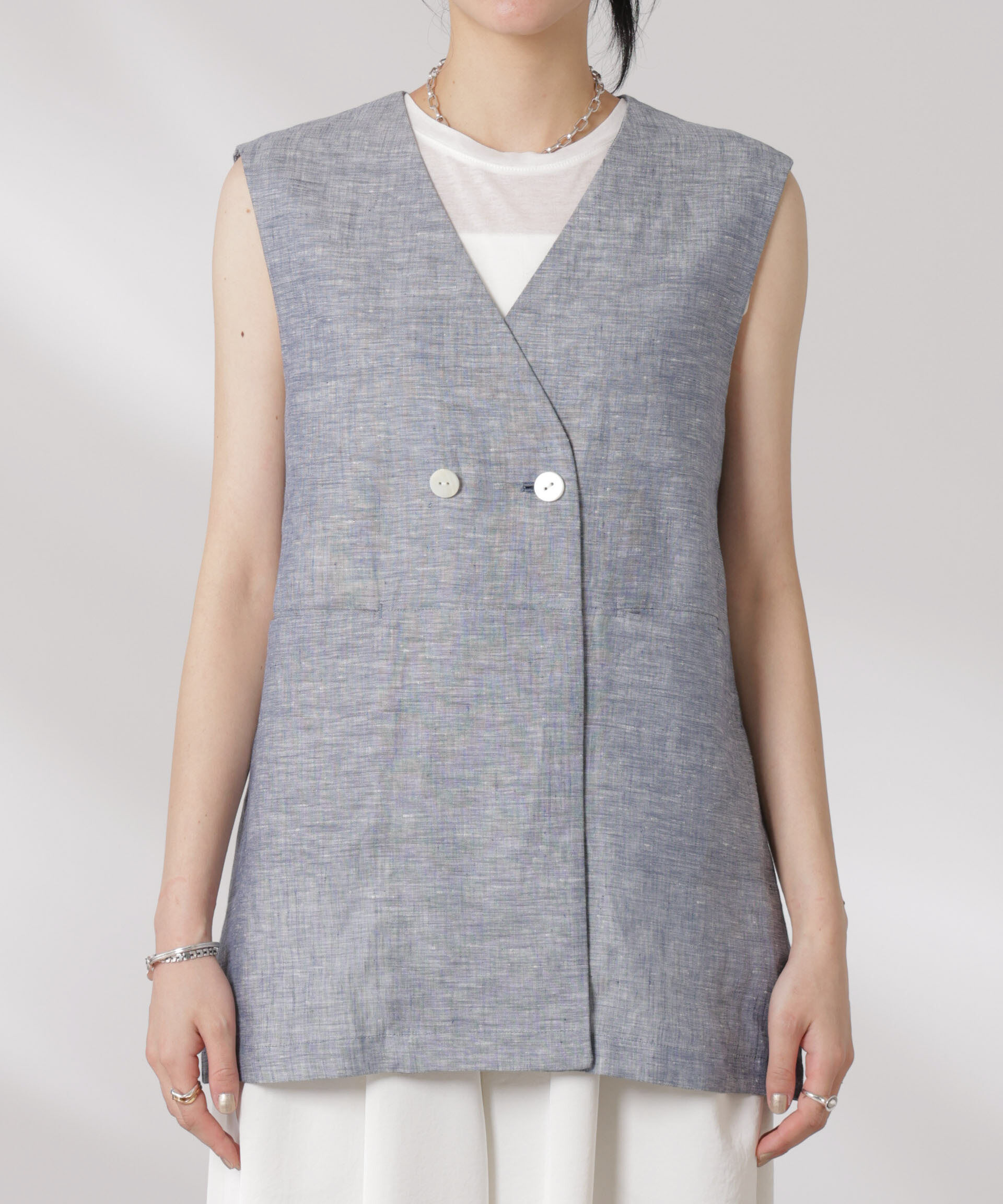 nano･universe「ヨーロピアンフラックス スリットポケットジレ（セットアップ可）」|テーラードジャケット|