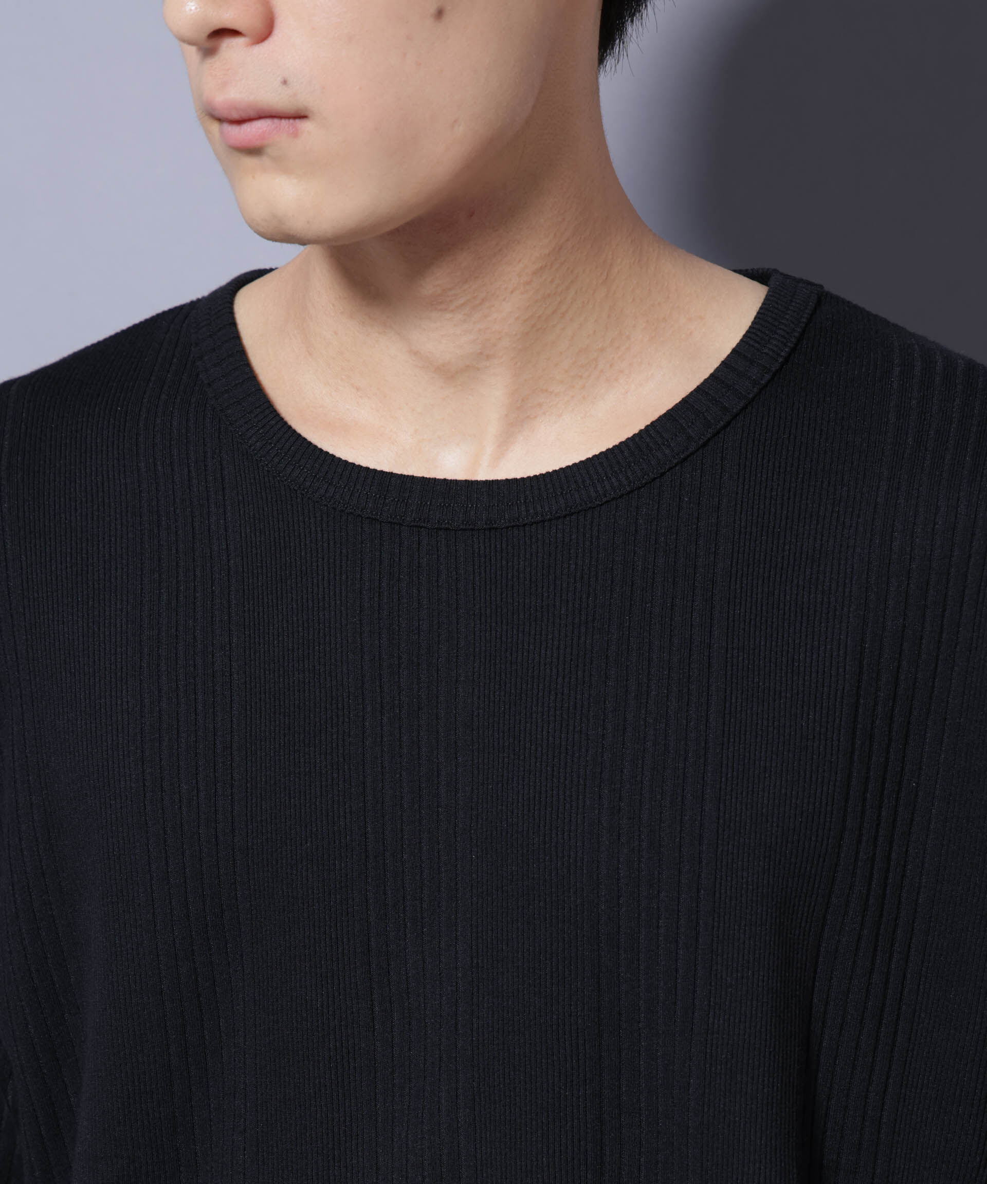 nano･universe「NORMANBROS/NORMANBROS別注 テレコUネックTシャツ 半袖」|Tシャツ・カットソー|