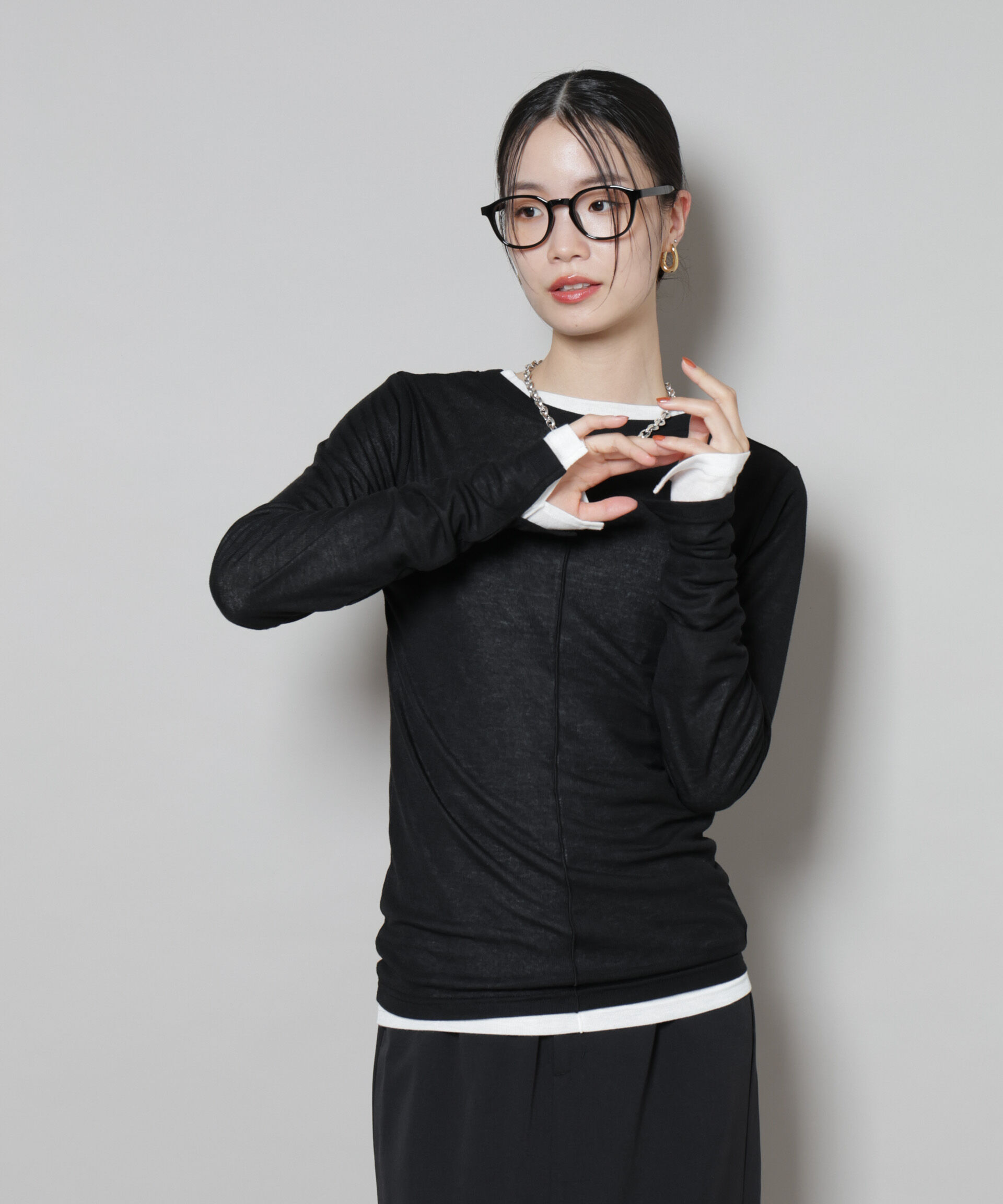 nano･universe「前後2wayシアーフライスカットトップス」|Tシャツ・カットソー|