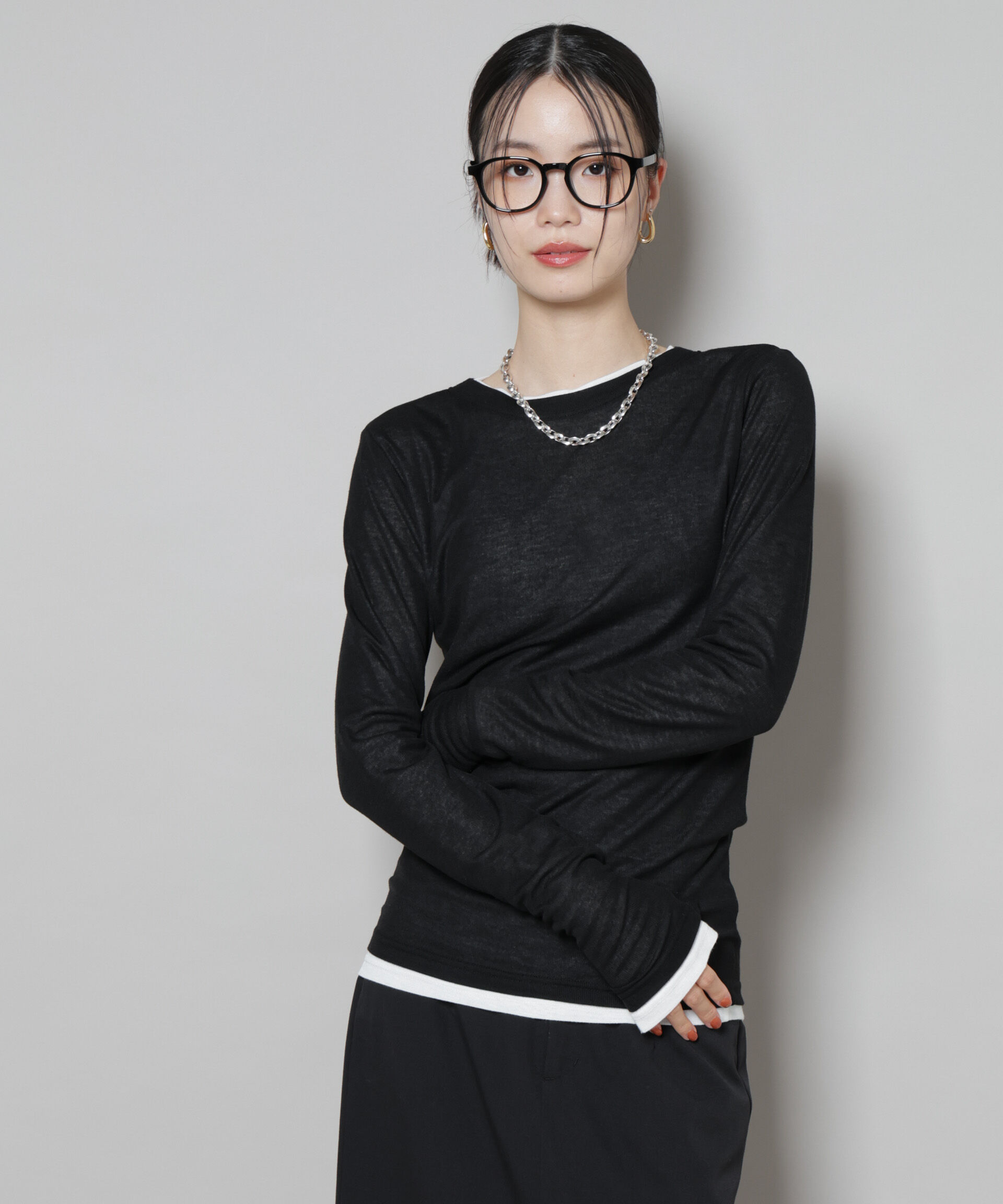 nano･universe「前後2wayシアーフライスカットトップス」|Tシャツ・カットソー|