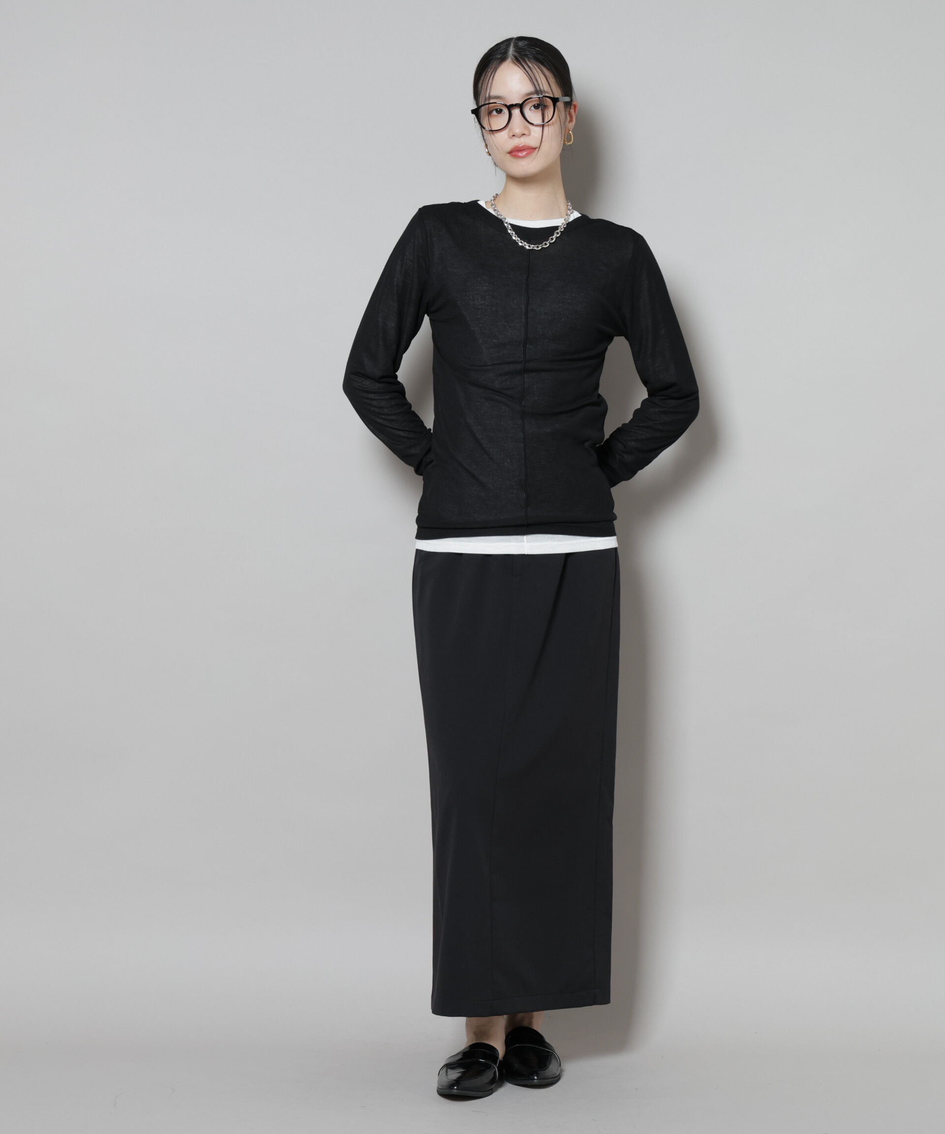 nano･universe「前後2wayシアーフライスカットトップス」|Tシャツ・カットソー|