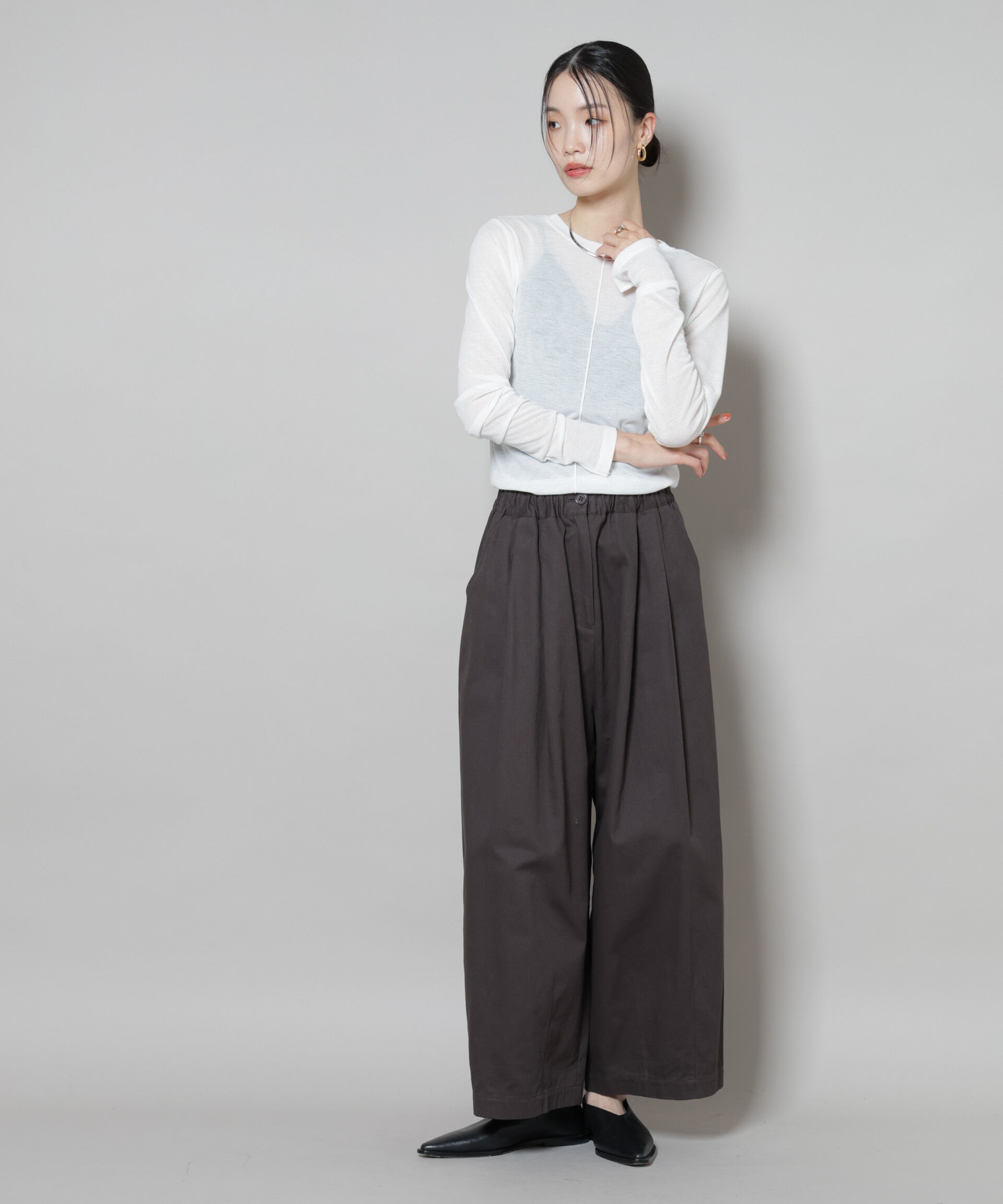 nano･universe「前後2wayシアーフライスカットトップス」|Tシャツ・カットソー|