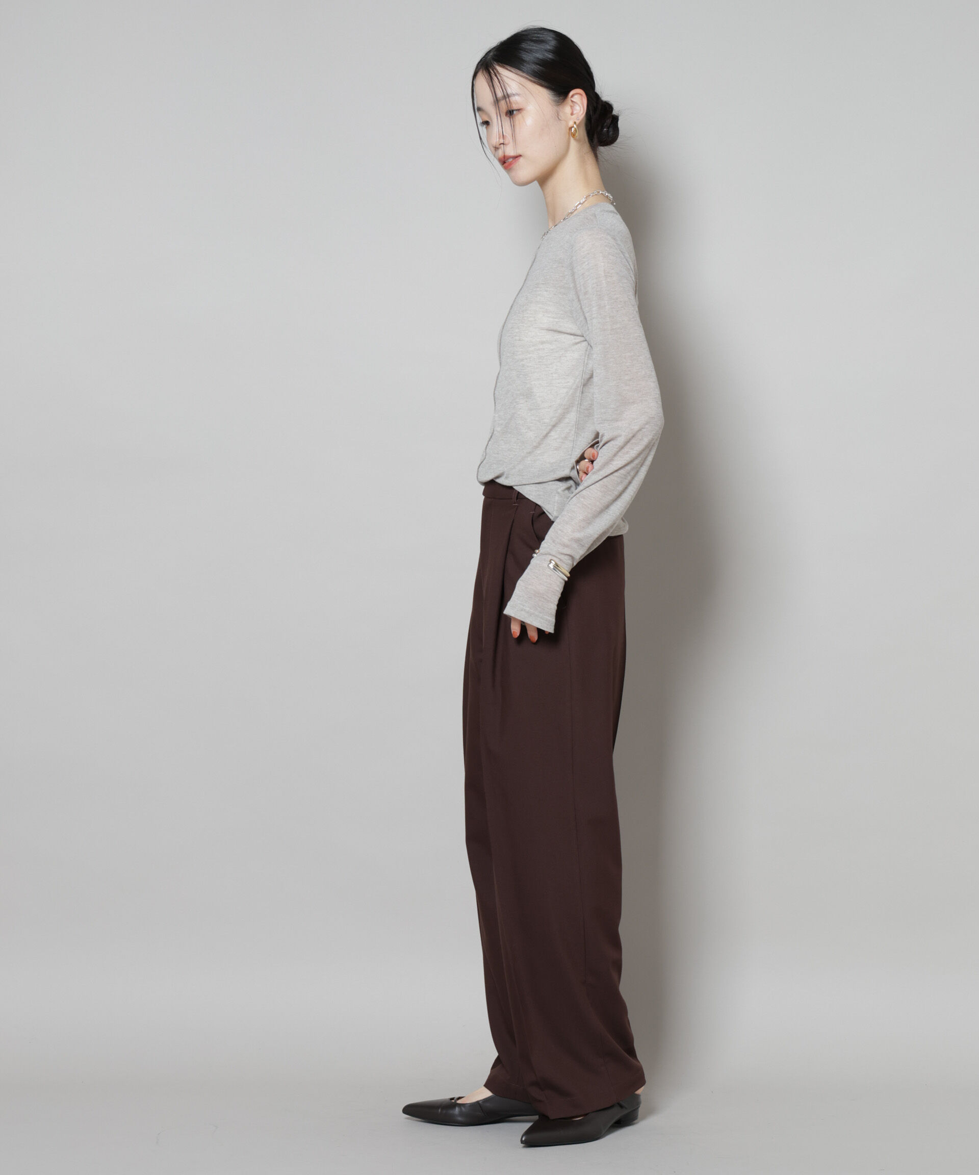 nano･universe「前後2wayシアーフライスカットトップス」|Tシャツ・カットソー|