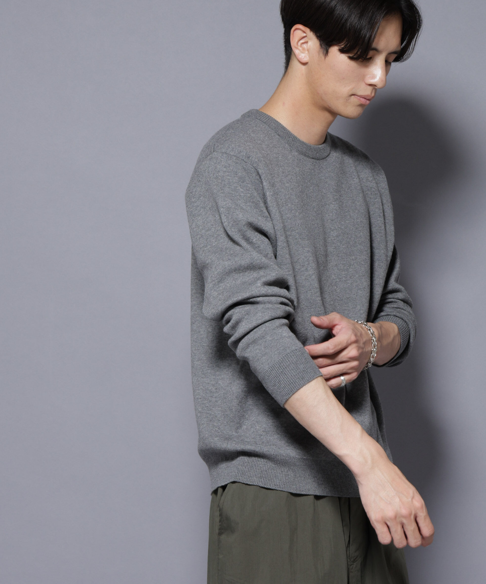 nano･universe「シルク混クルーネックニット」|ニット・セーター|