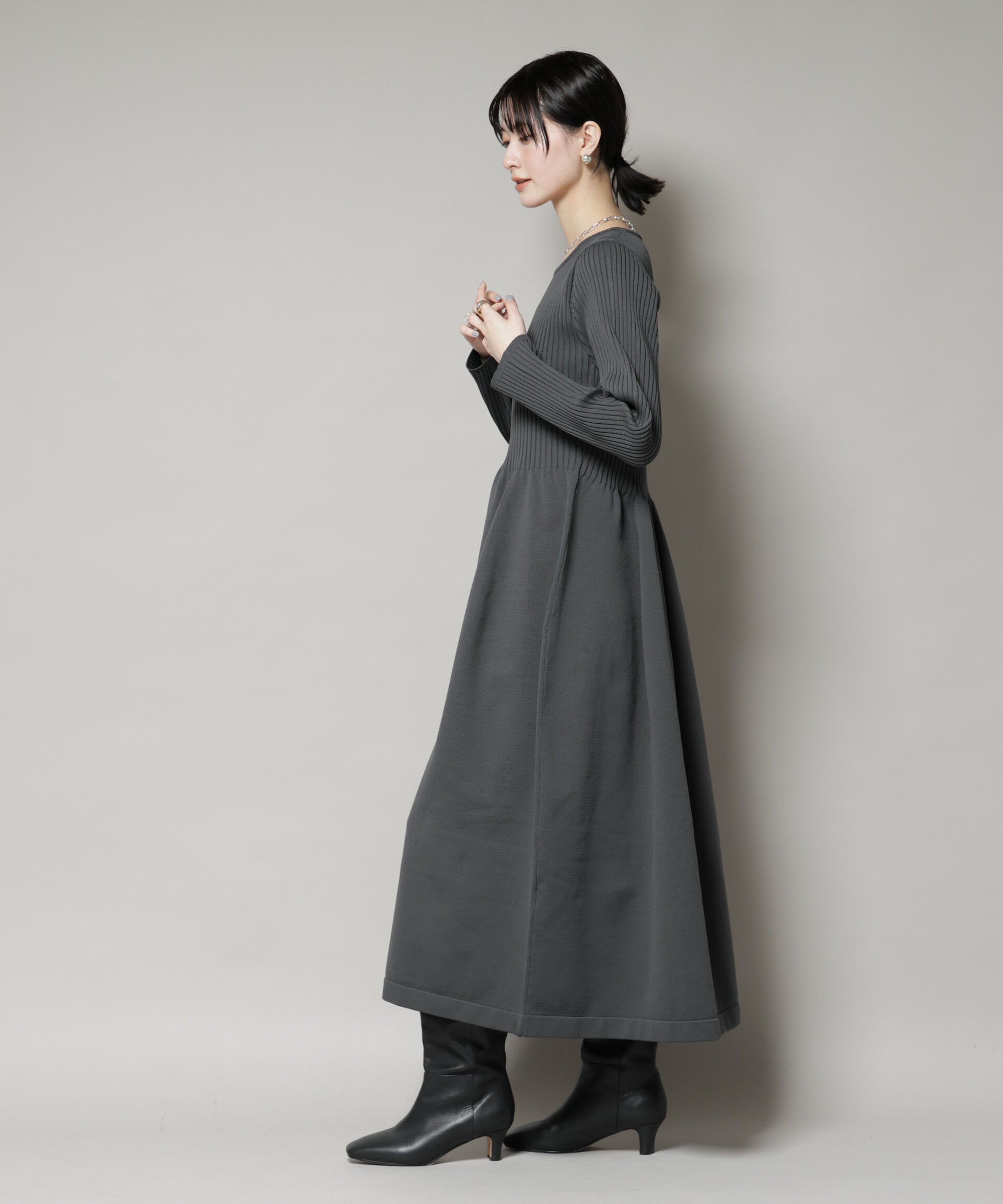 nano･universe「フォルムスカートニットワンピース」|ワンピース|