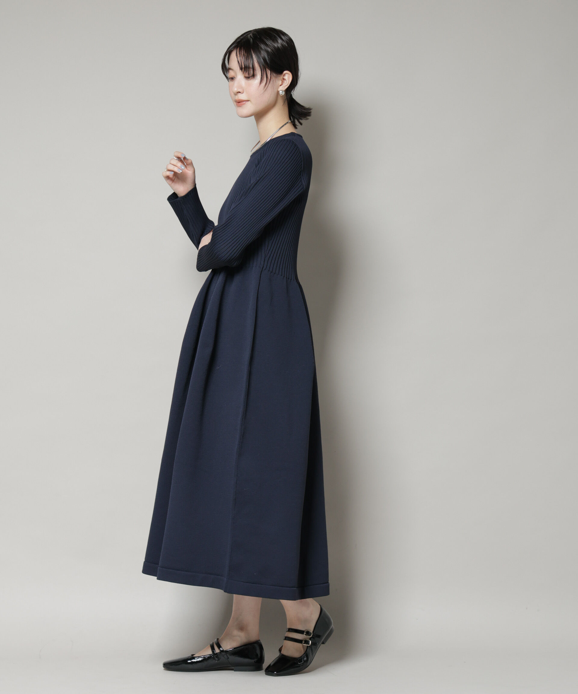 nano･universe「フォルムスカートニットワンピース」|ワンピース|