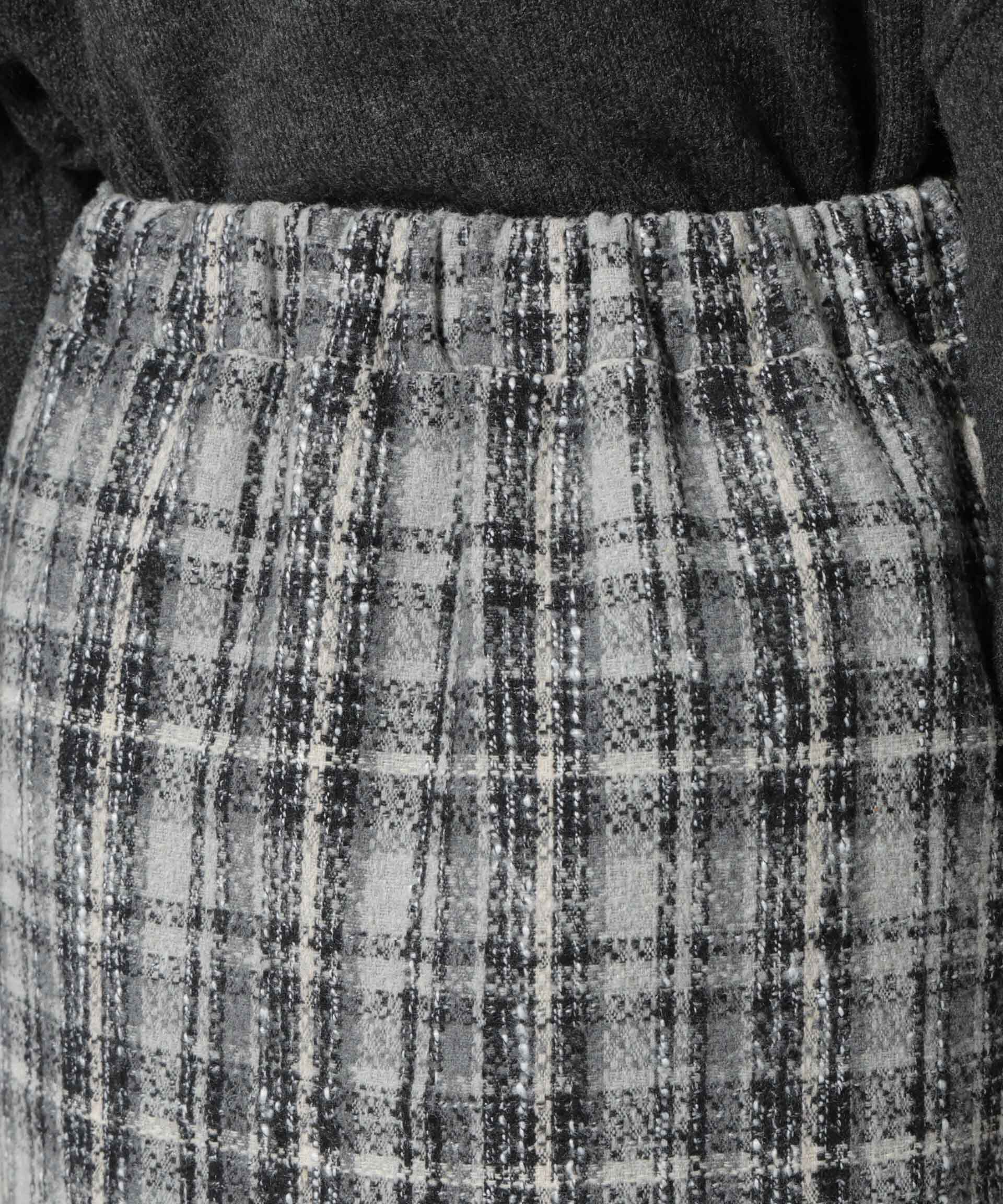 nano･universe「チェックフリンジラップ風スカート(セットアップ可)」|スカート|