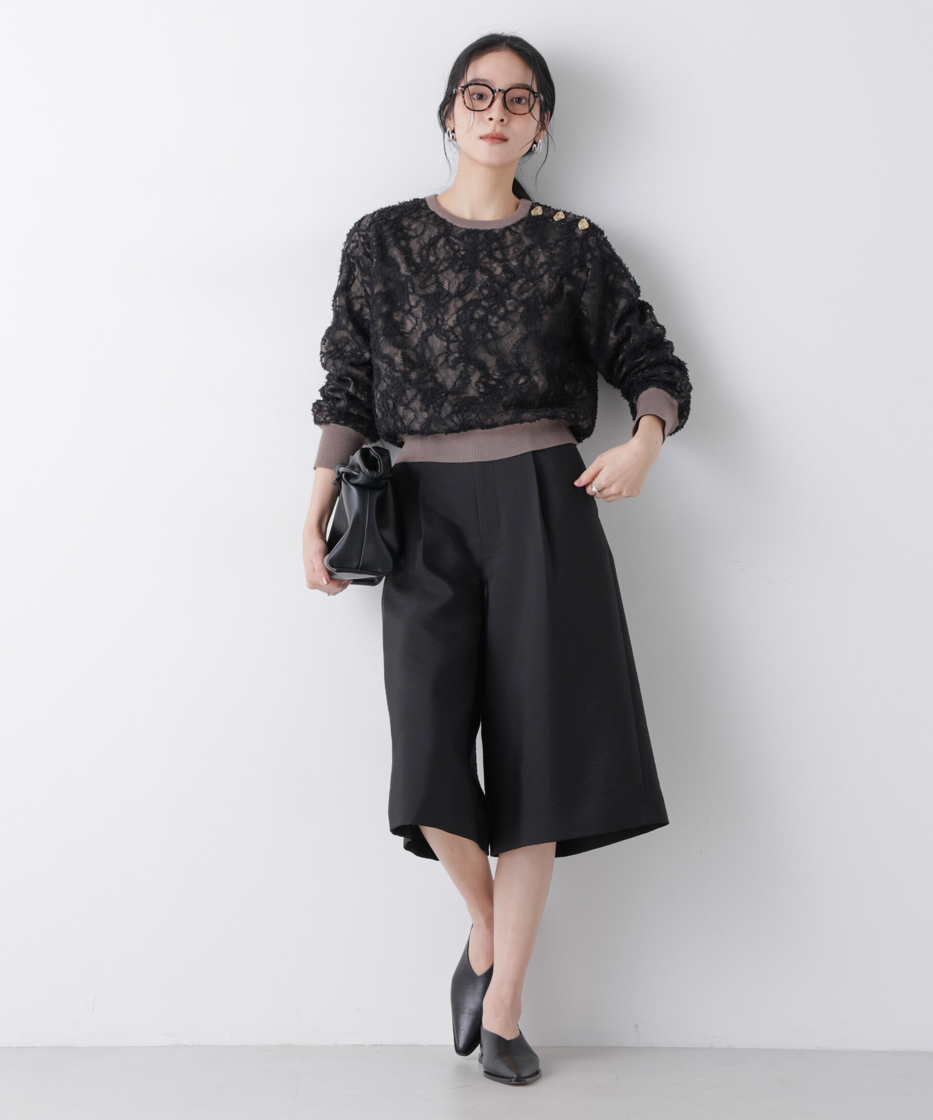 nano･universe「レースレイヤードニットプルオーバー」|ニット・セーター|