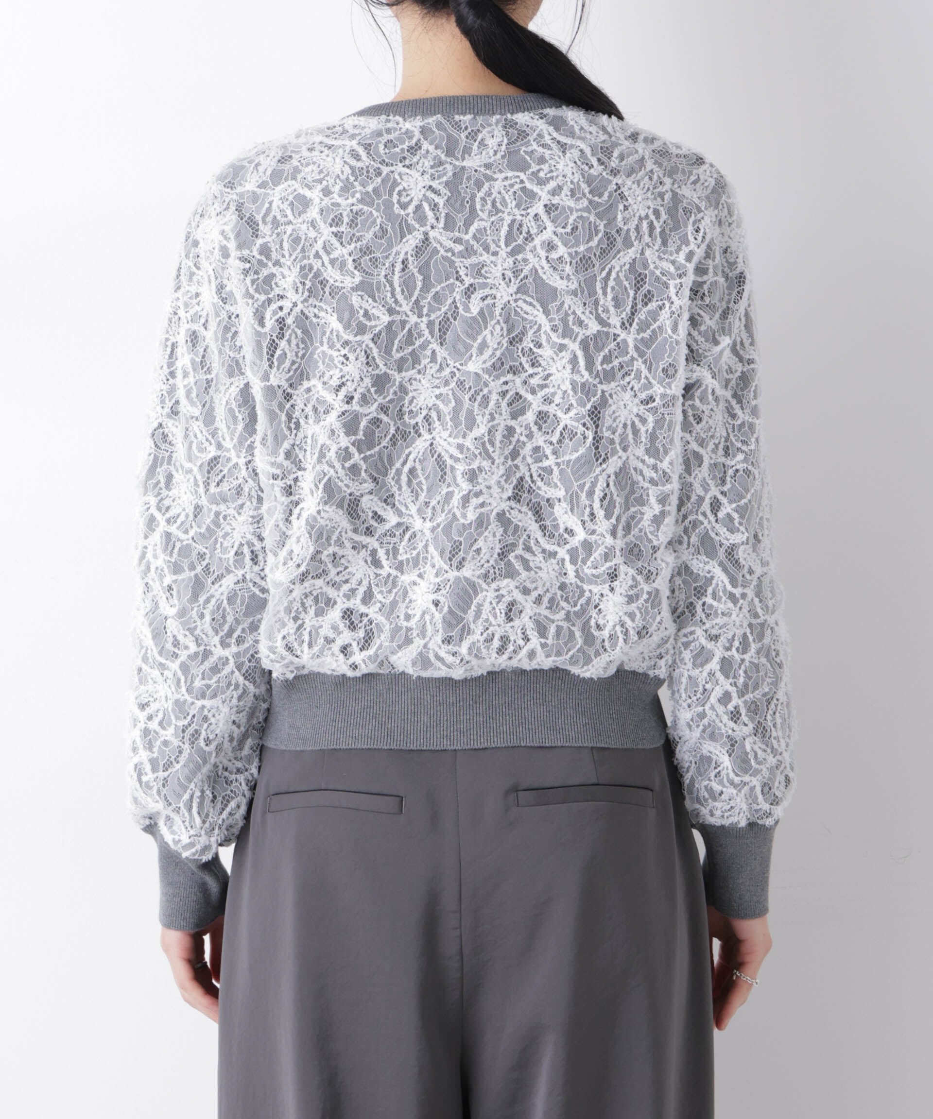 nano･universe「レースレイヤードニットプルオーバー」|ニット・セーター|