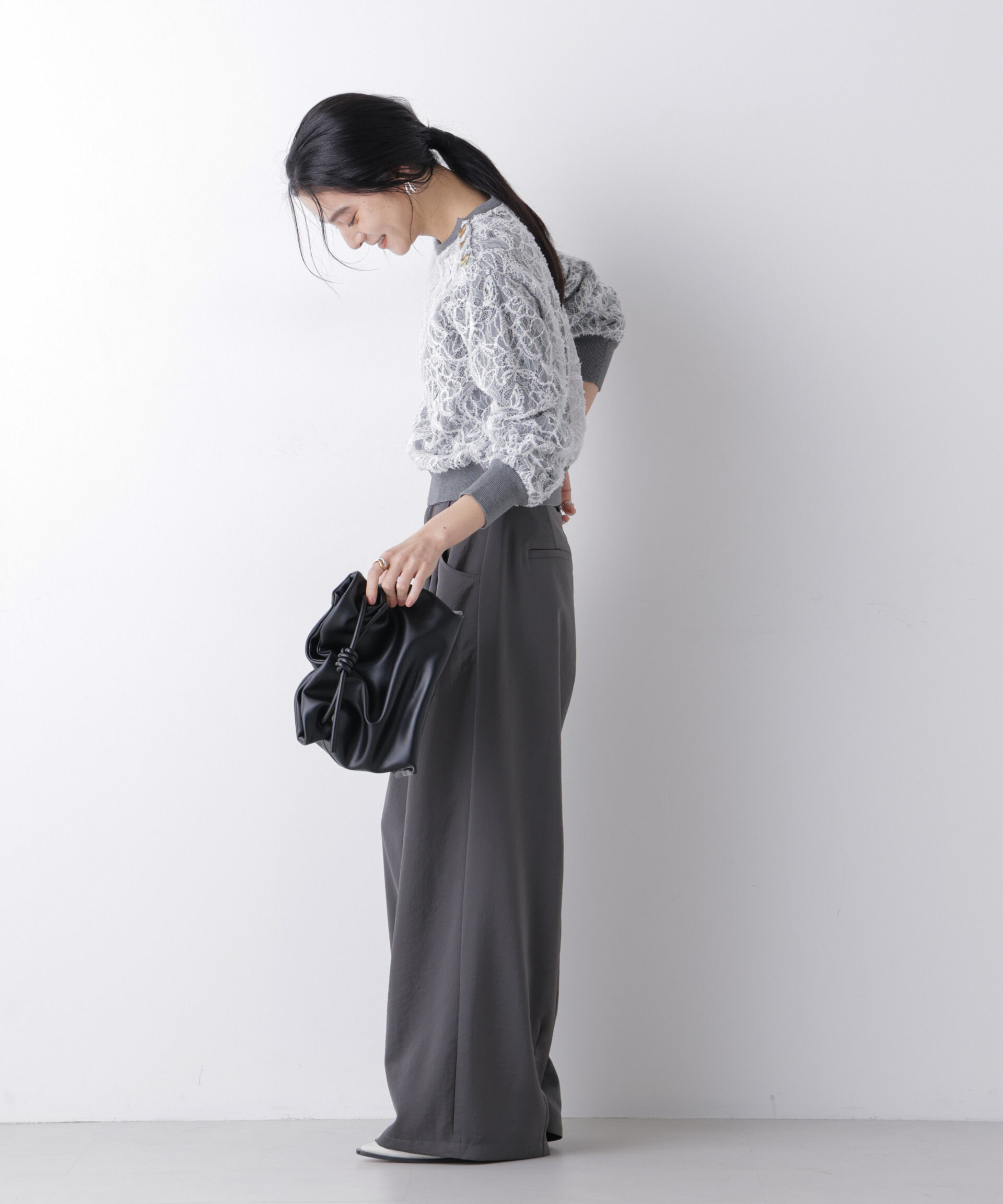 nano･universe「レースレイヤードニットプルオーバー」|ニット・セーター|