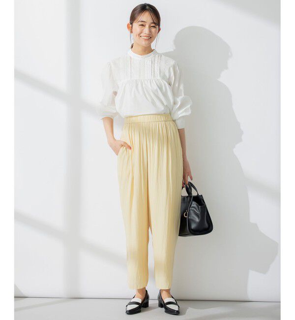 組曲「【洗える】ギャザーライトデシン パンツ ロング丈」|その他|